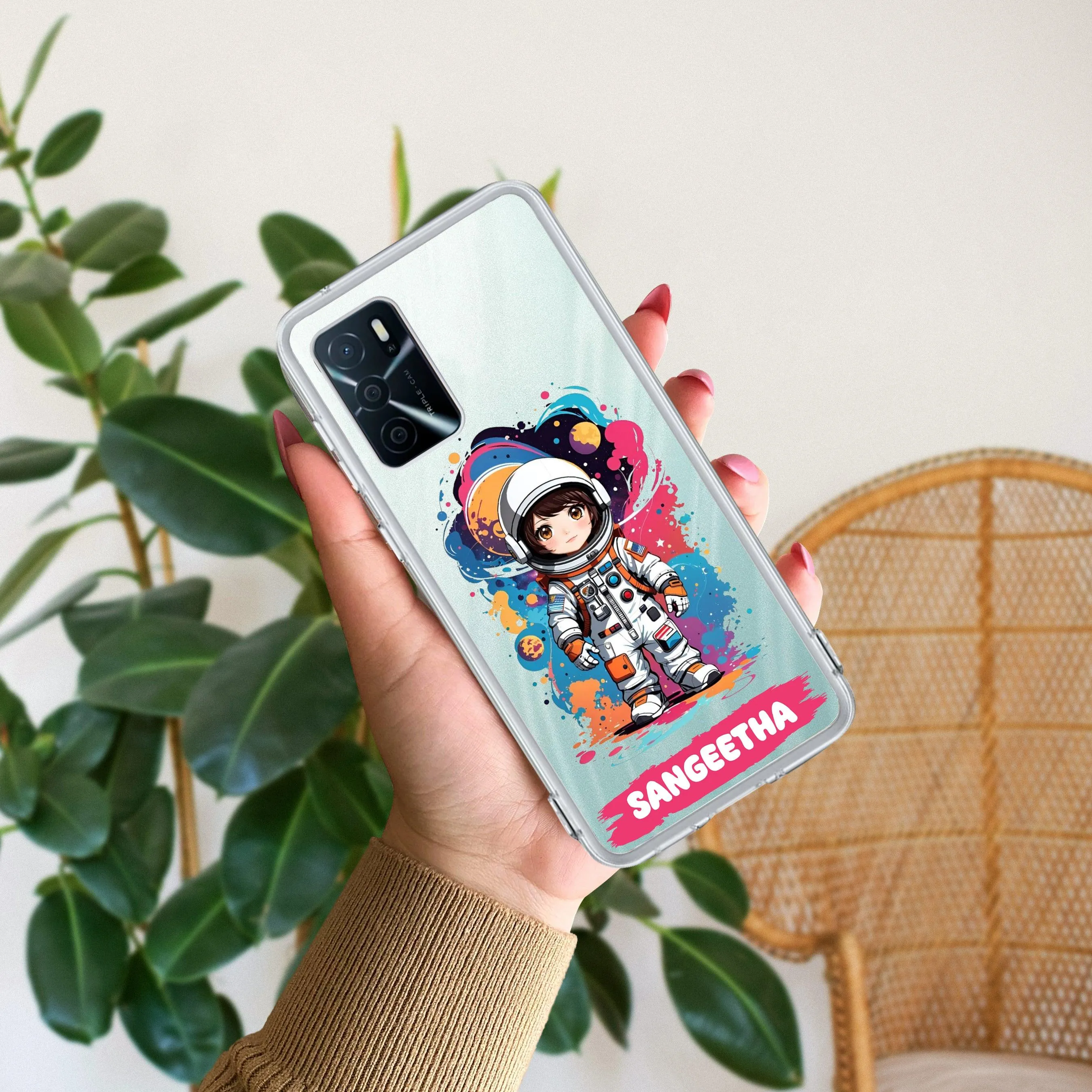 Astronaut Customize Transparent Silicon Case For Oppo