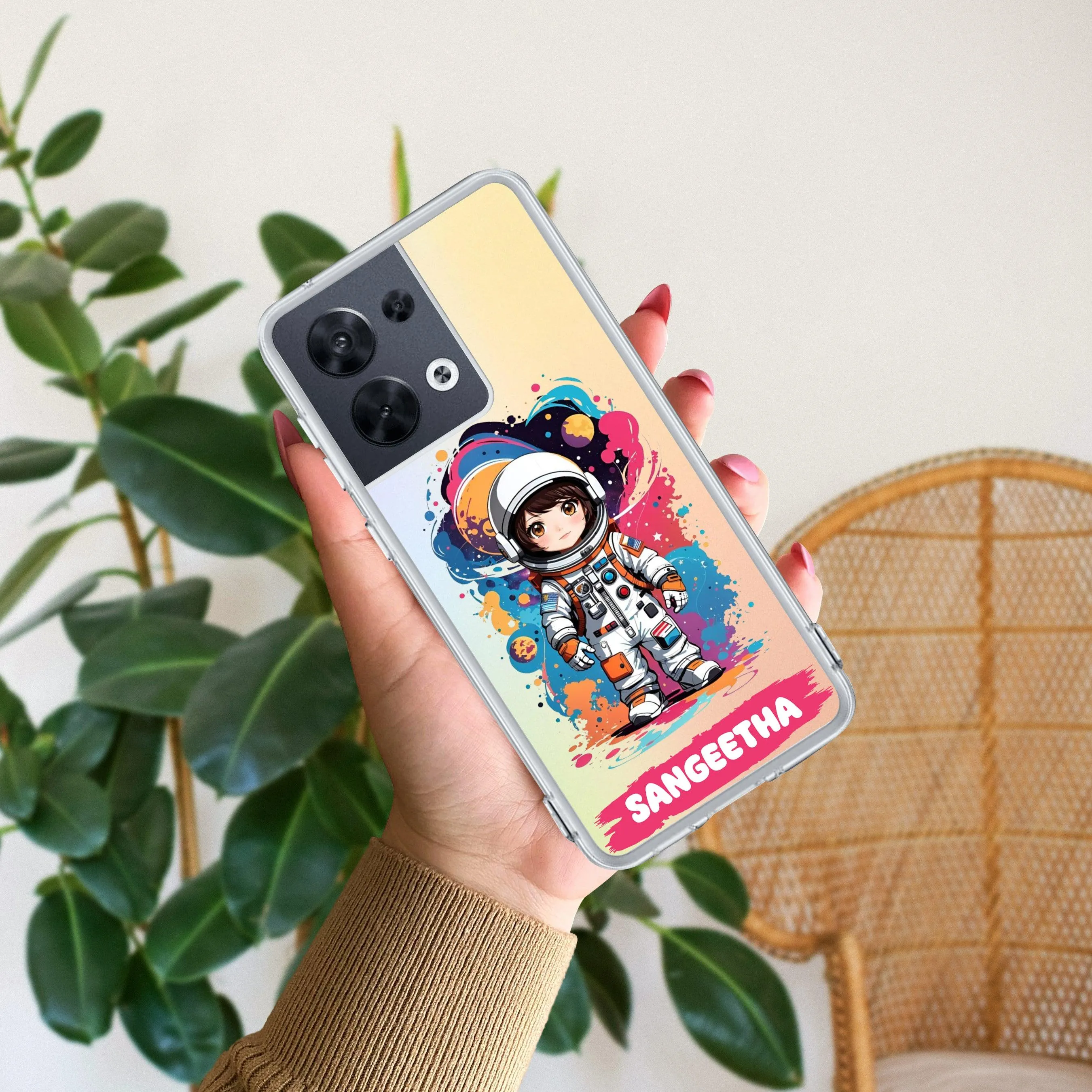 Astronaut Customize Transparent Silicon Case For Oppo