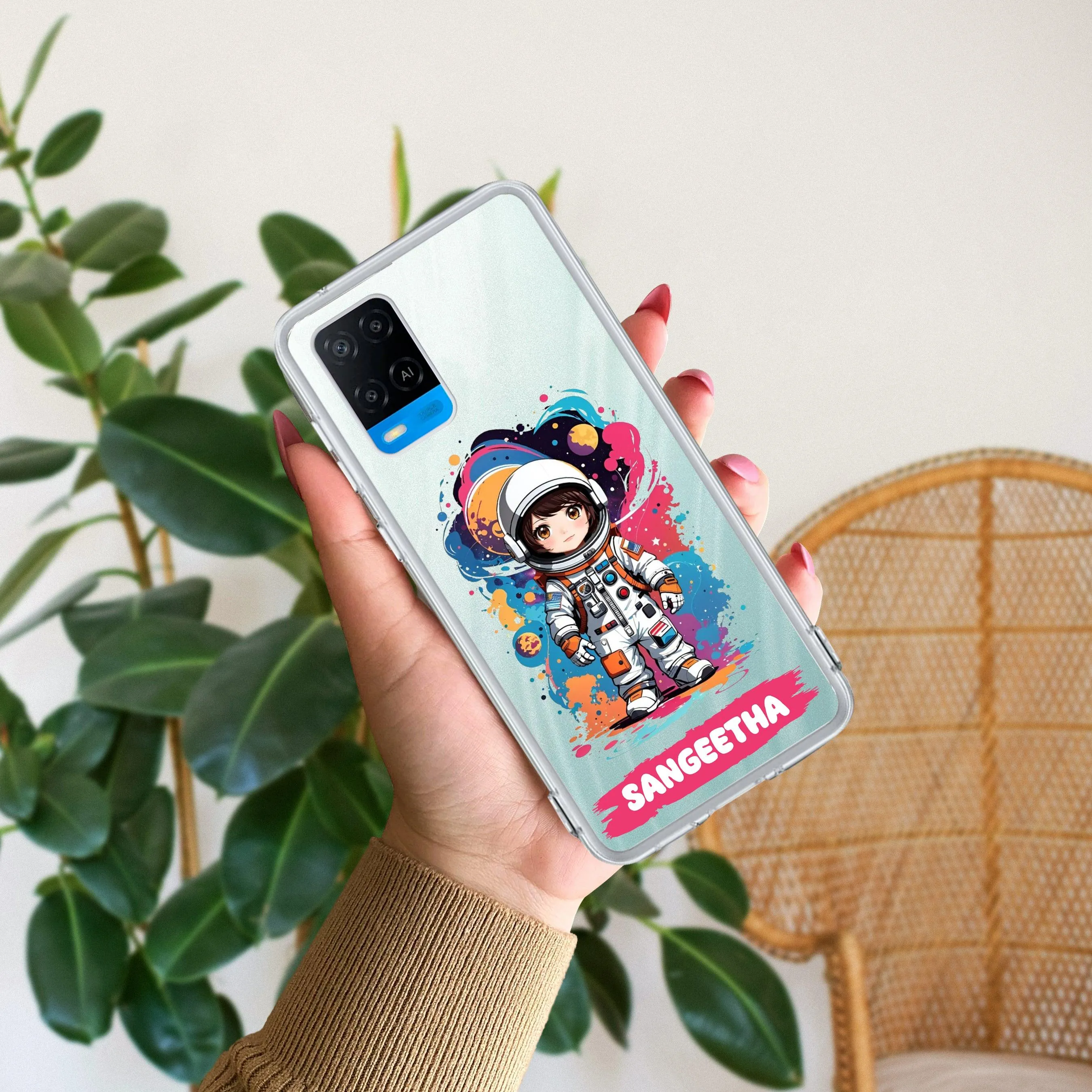 Astronaut Customize Transparent Silicon Case For Oppo