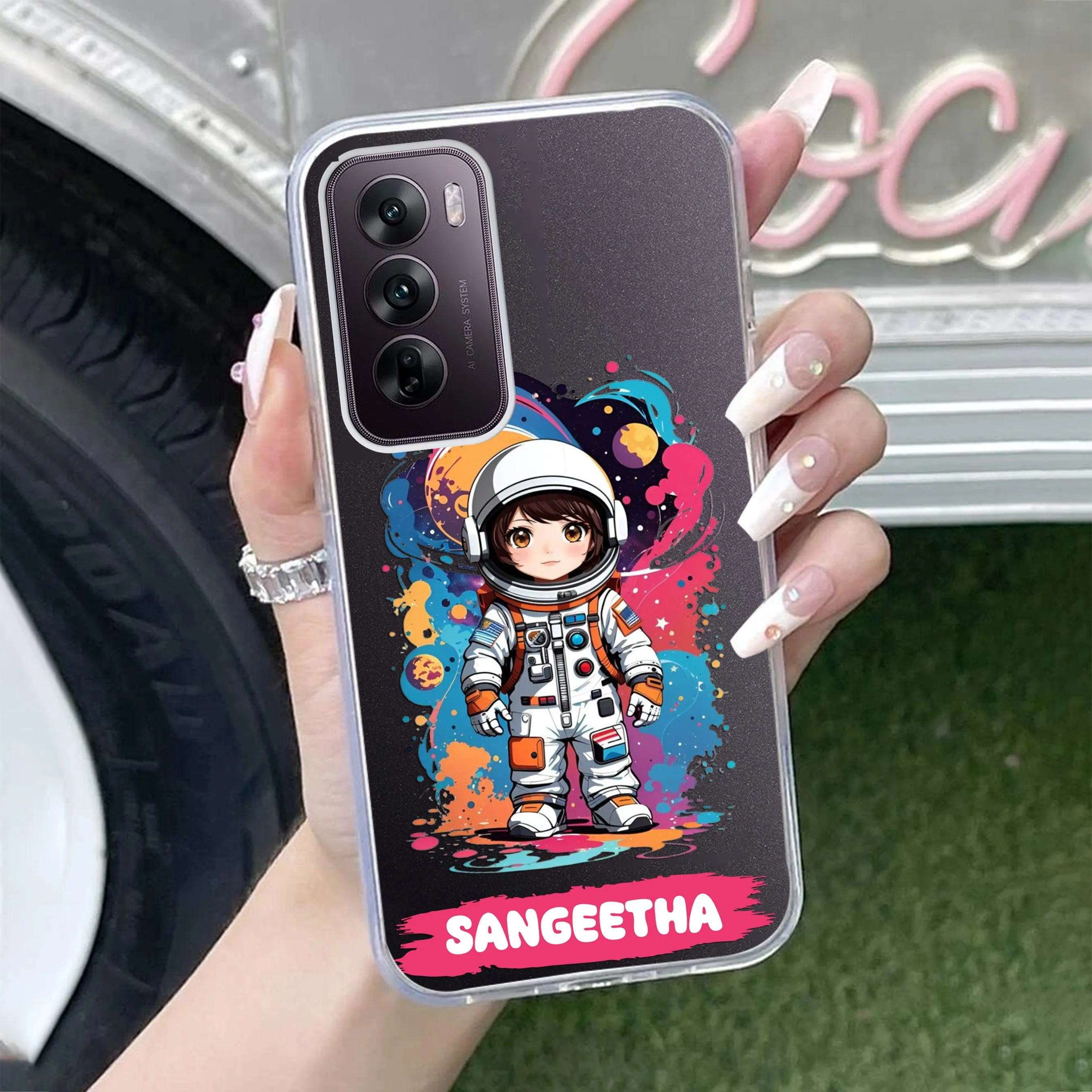 Astronaut Customize Transparent Silicon Case For Oppo