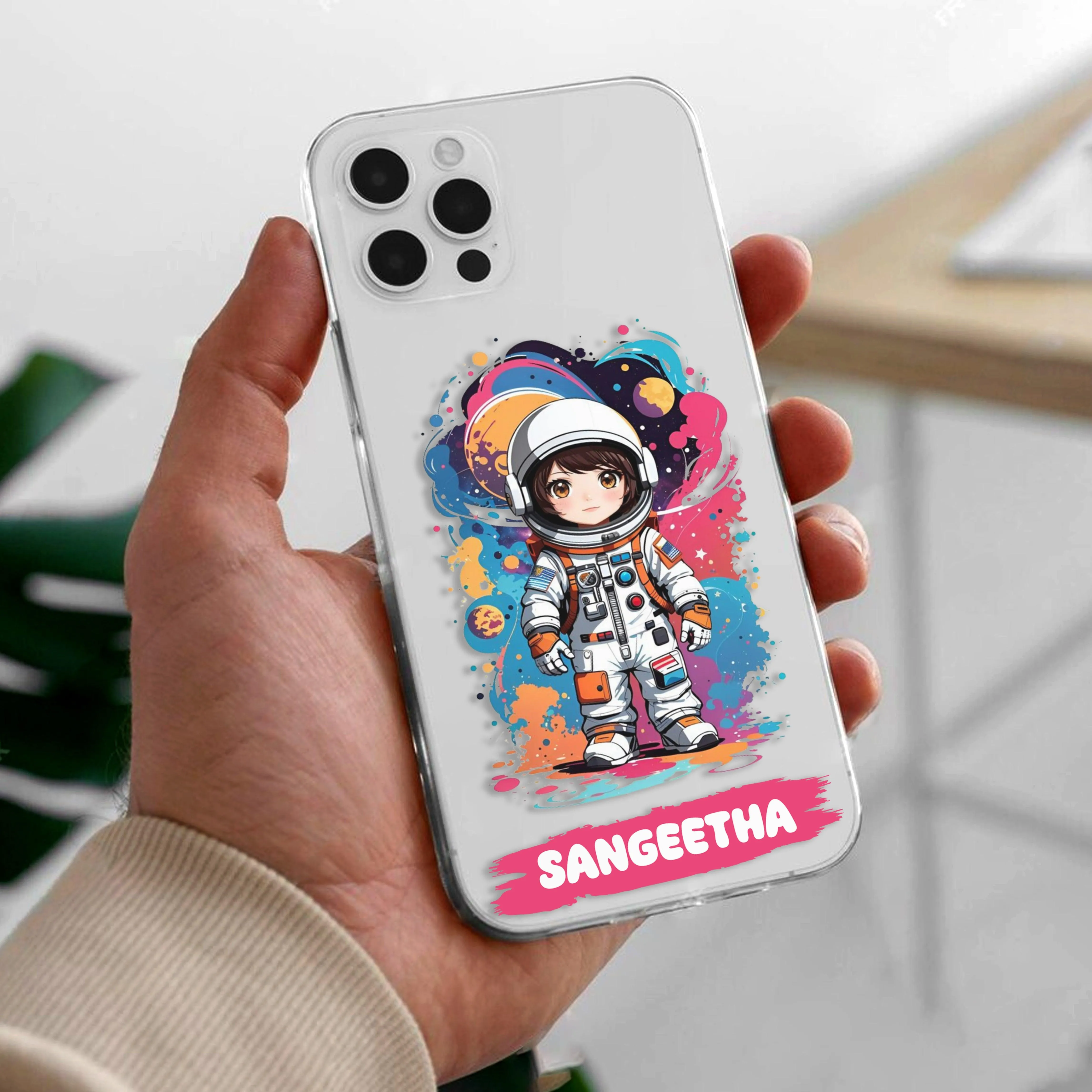 Astronaut Customize Transparent Silicon Case For Oppo