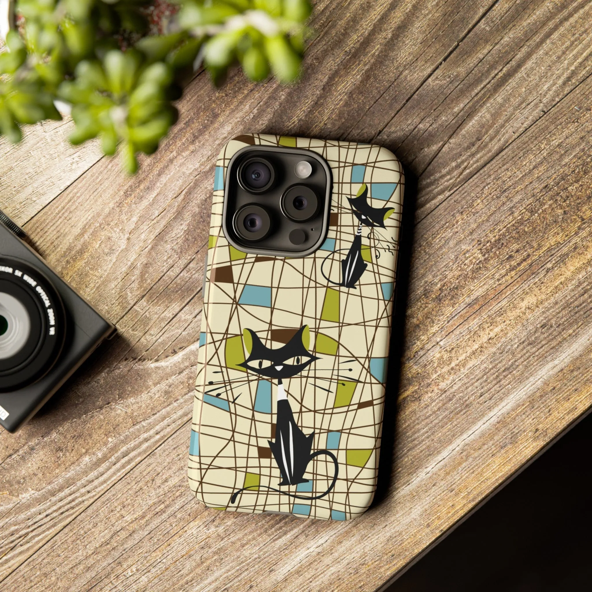Atomic Cat Mid Century Modern Retro Chic iPhone Cases