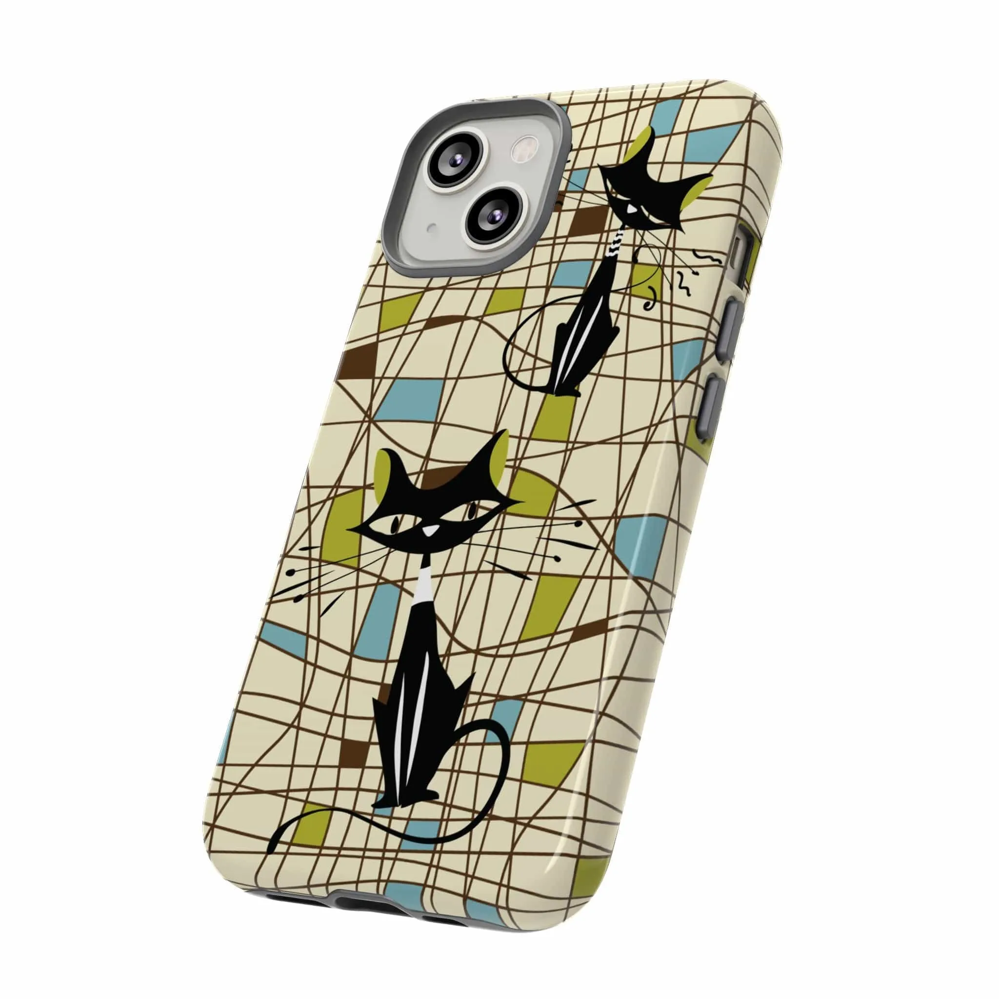 Atomic Cat Mid Century Modern Retro Chic iPhone Cases