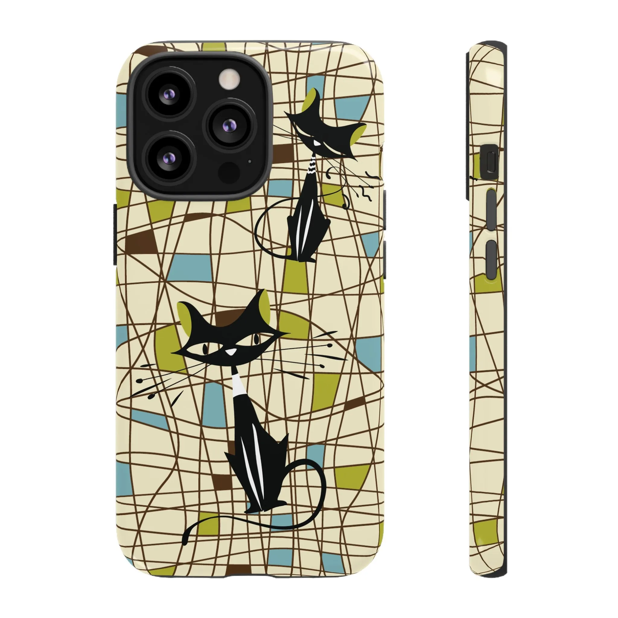 Atomic Cat Mid Century Modern Retro Chic iPhone Cases