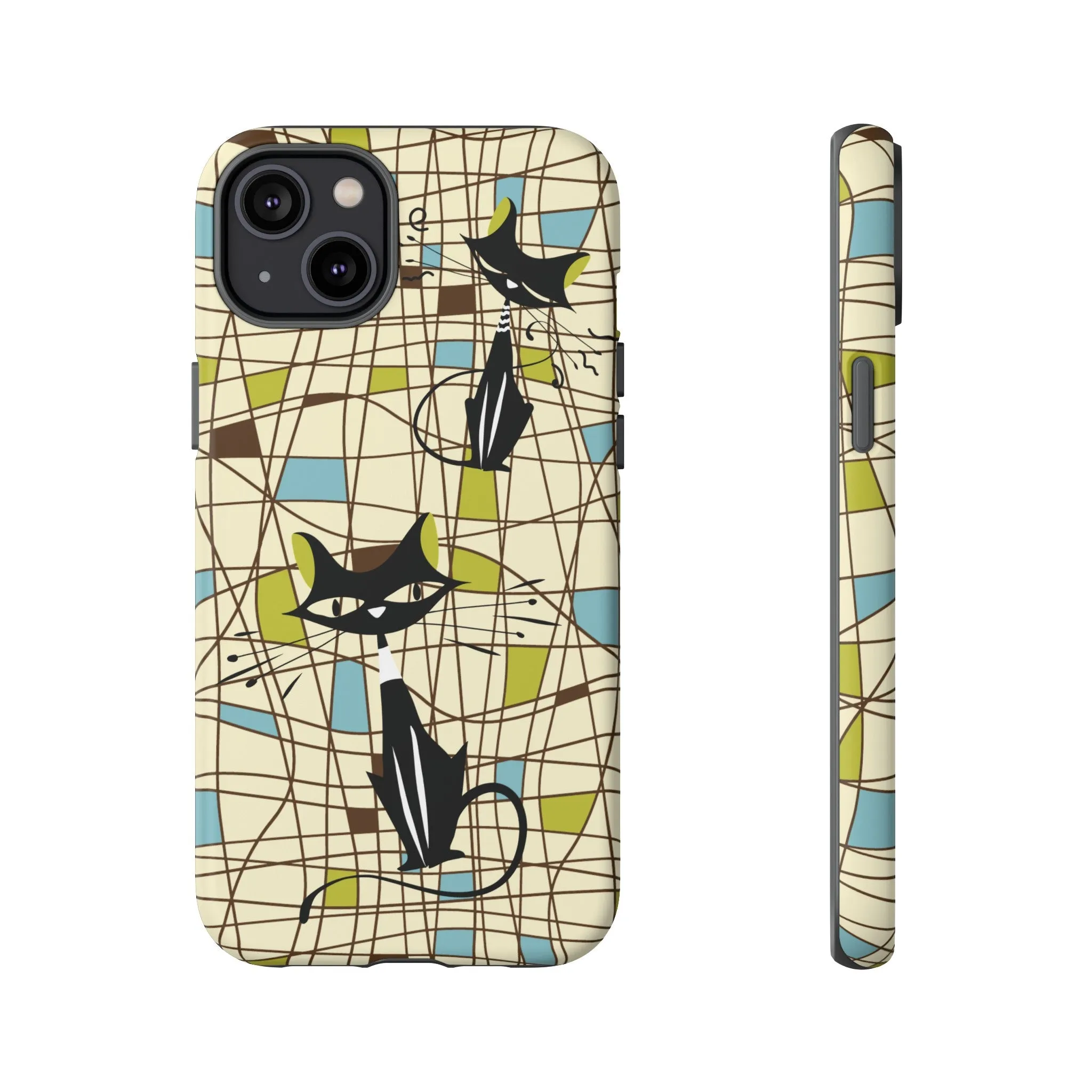 Atomic Cat Mid Century Modern Retro Chic iPhone Cases