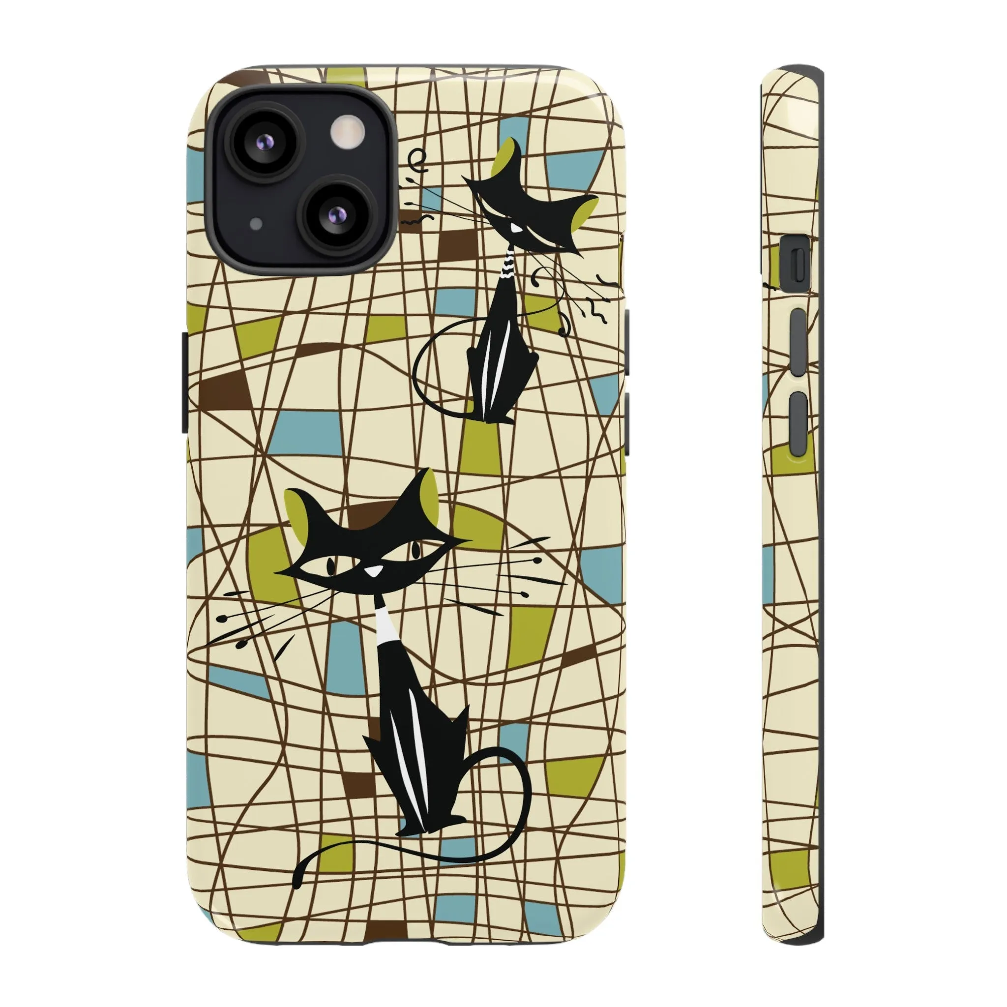 Atomic Cat Mid Century Modern Retro Chic iPhone Cases