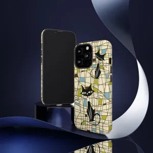 Atomic Cat Mid Century Modern Retro Chic iPhone Cases