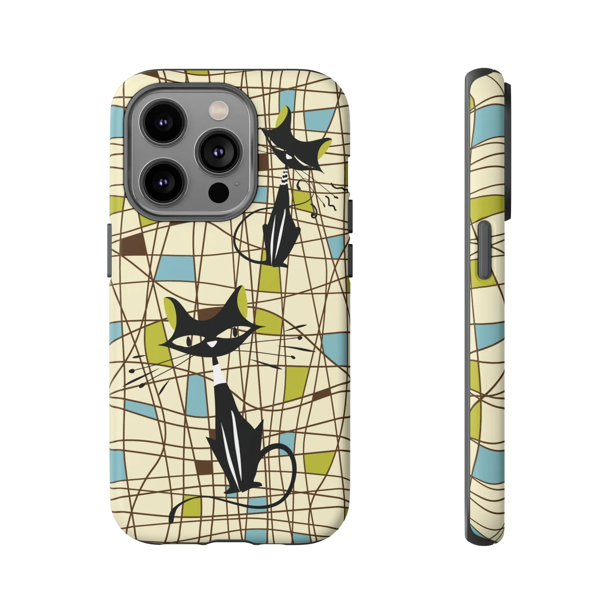 Atomic Cat Mid Century Modern Retro Chic iPhone Cases