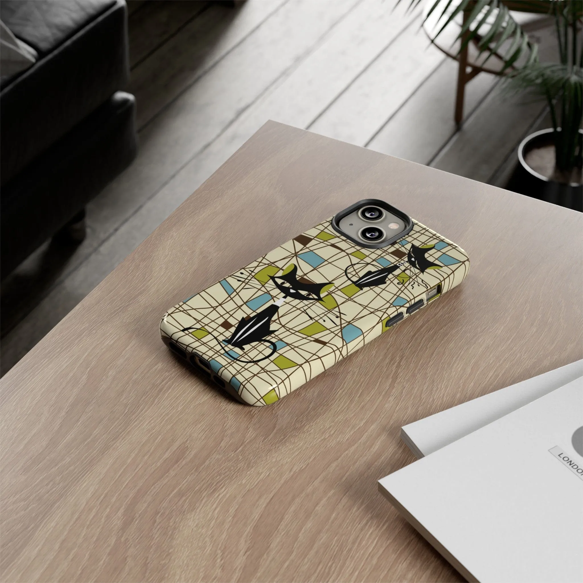 Atomic Cat Mid Century Modern Retro Chic iPhone Cases