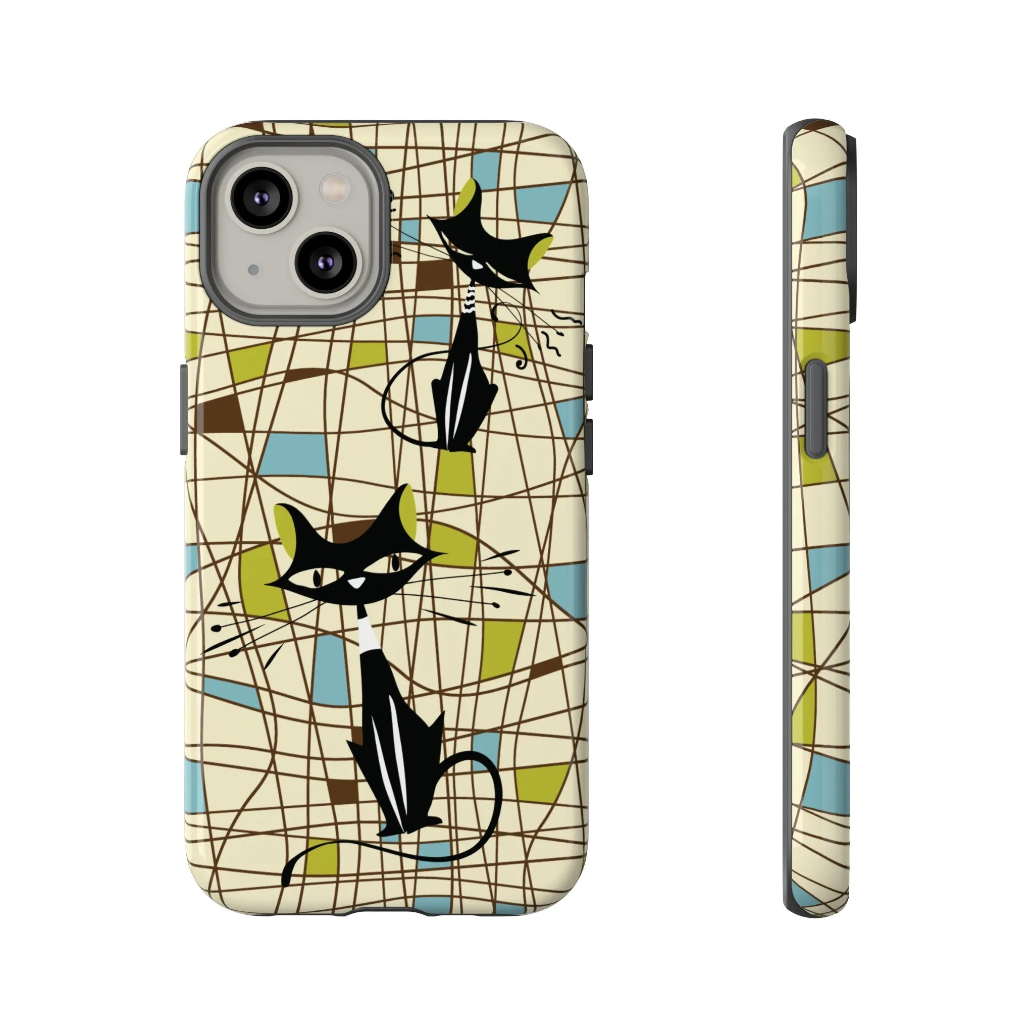 Atomic Cat Mid Century Modern Retro Chic iPhone Cases