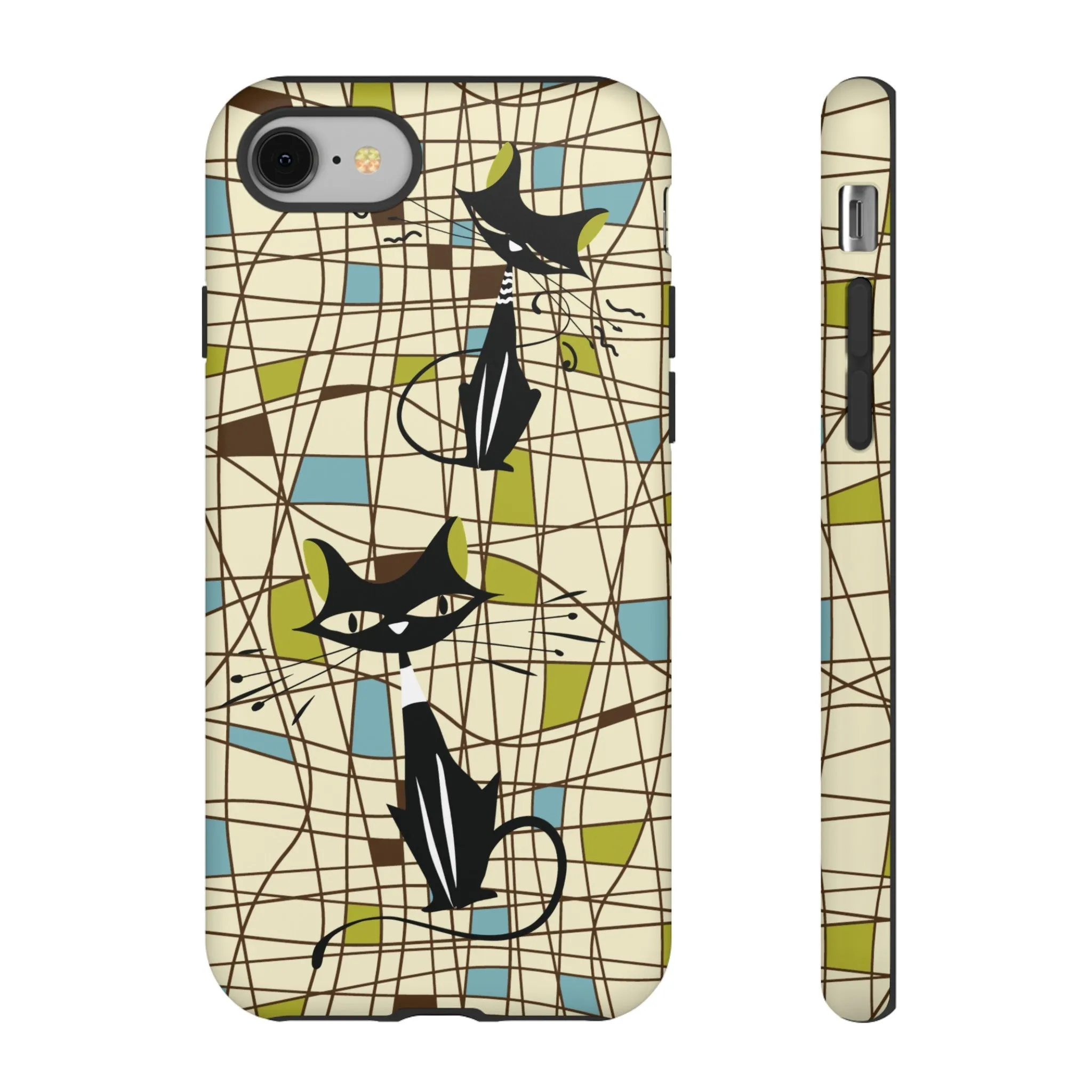 Atomic Cat Mid Century Modern Retro Chic iPhone Cases