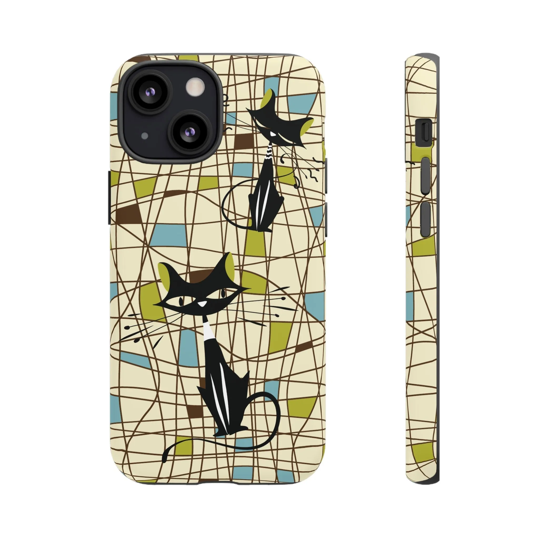 Atomic Cat Mid Century Modern Retro Chic iPhone Cases