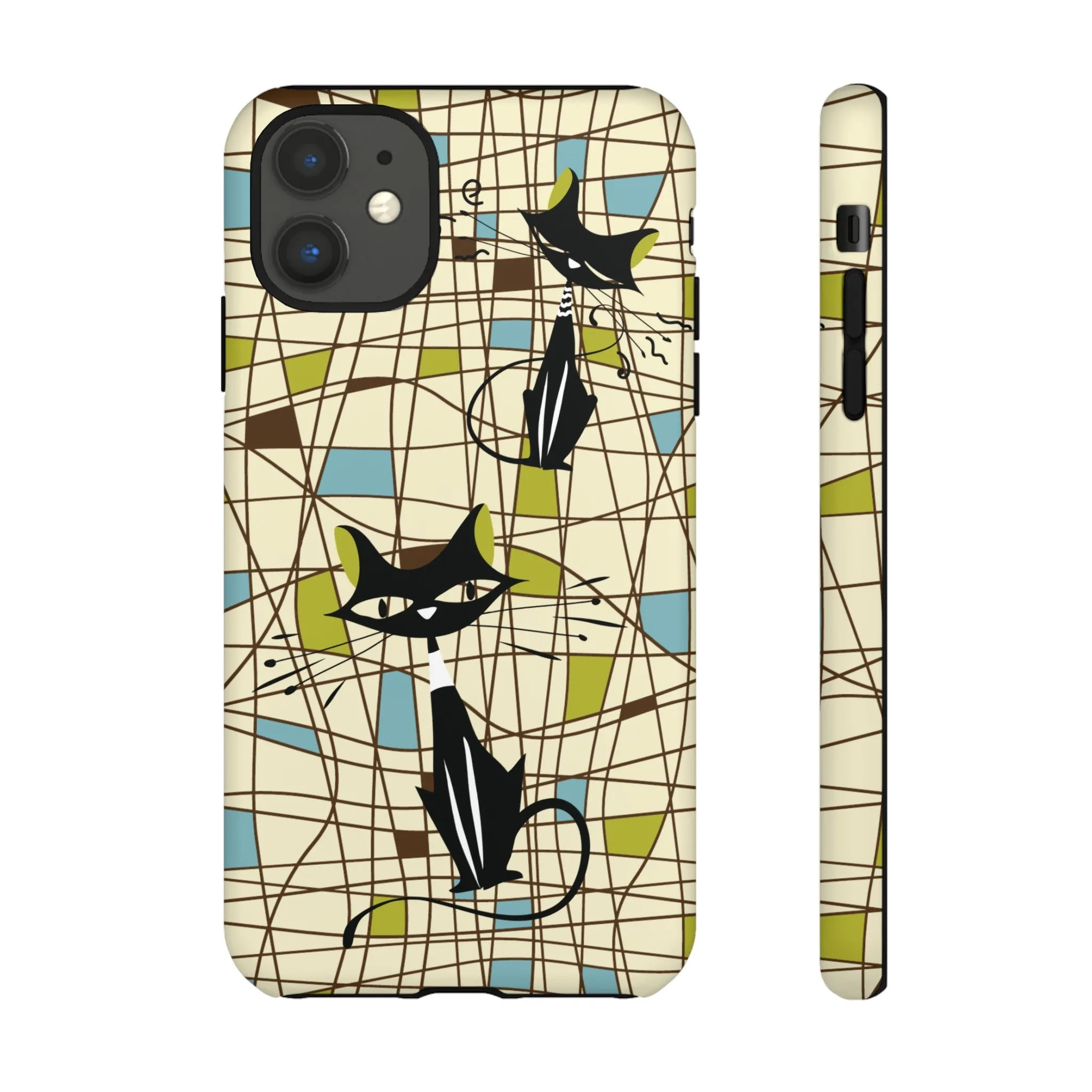 Atomic Cat Mid Century Modern Retro Chic iPhone Cases