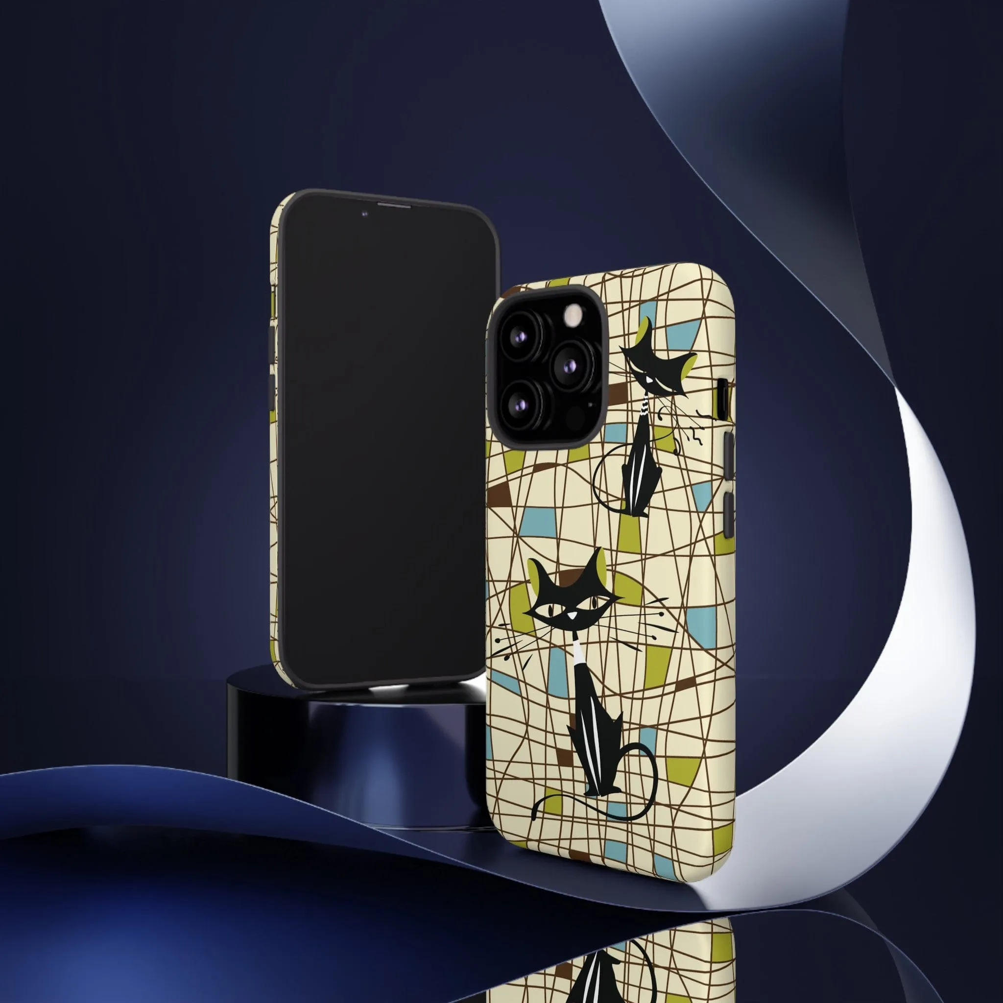 Atomic Cat Mid Century Modern Retro Chic iPhone Cases