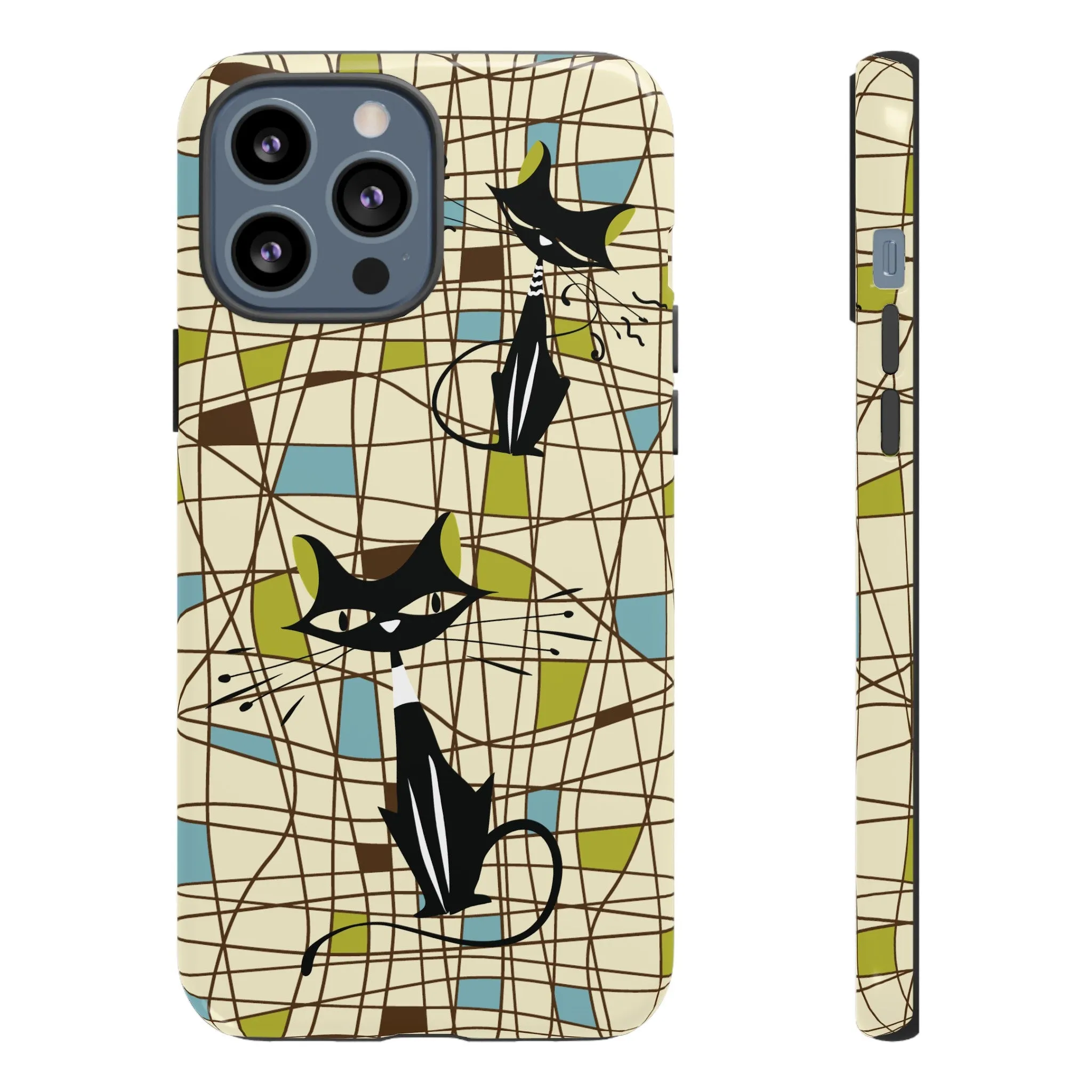 Atomic Cat Mid Century Modern Retro Chic iPhone Cases