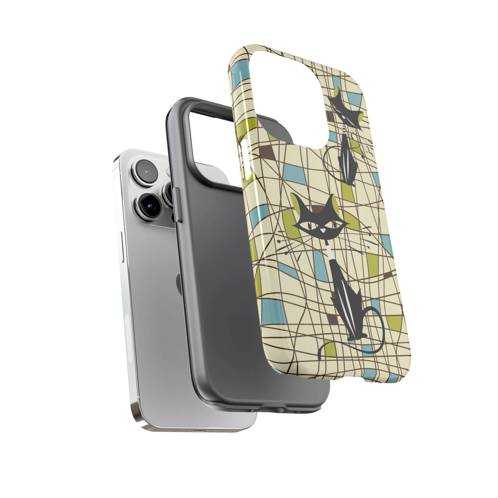 Atomic Cat Mid Century Modern Retro Chic iPhone Cases
