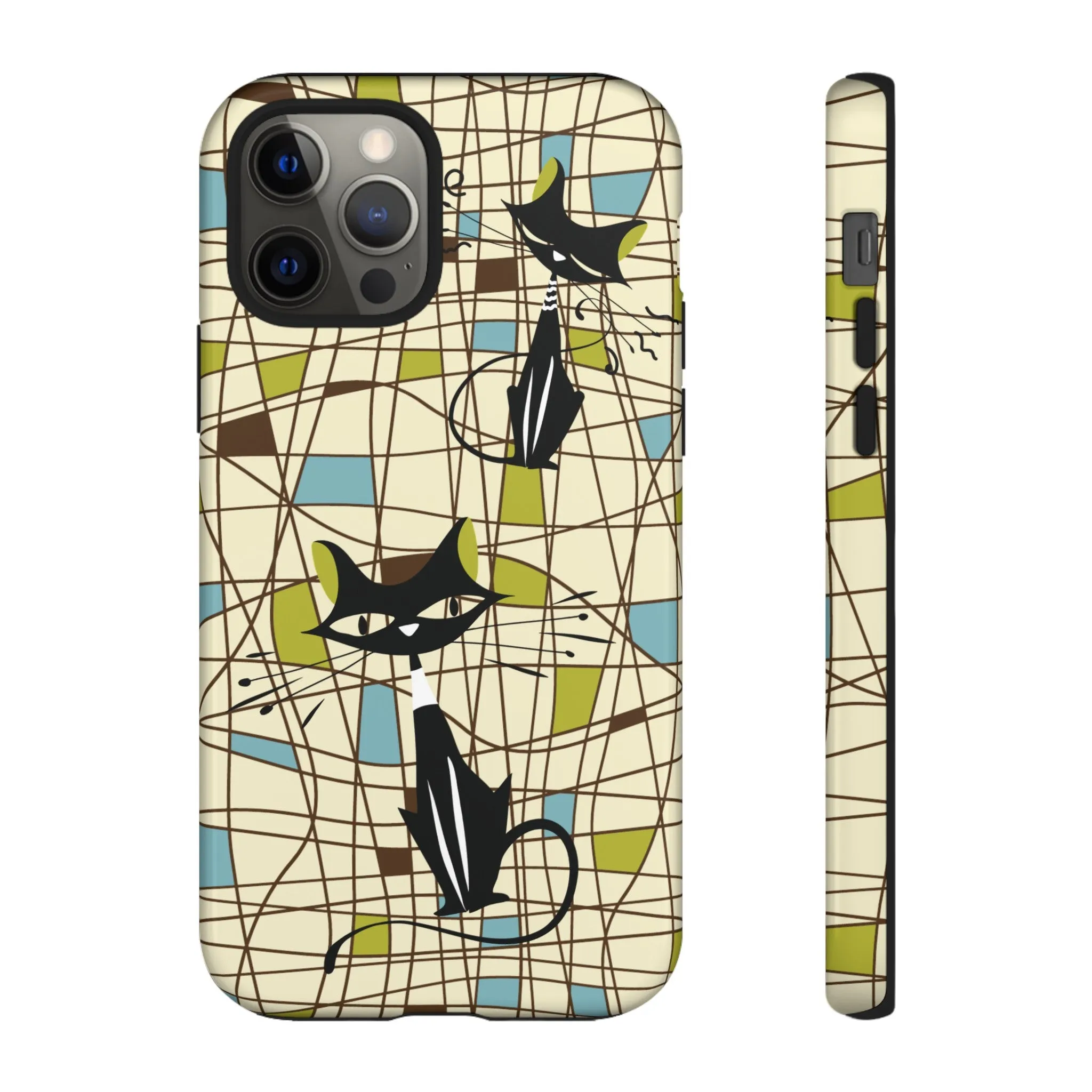 Atomic Cat Mid Century Modern Retro Chic iPhone Cases