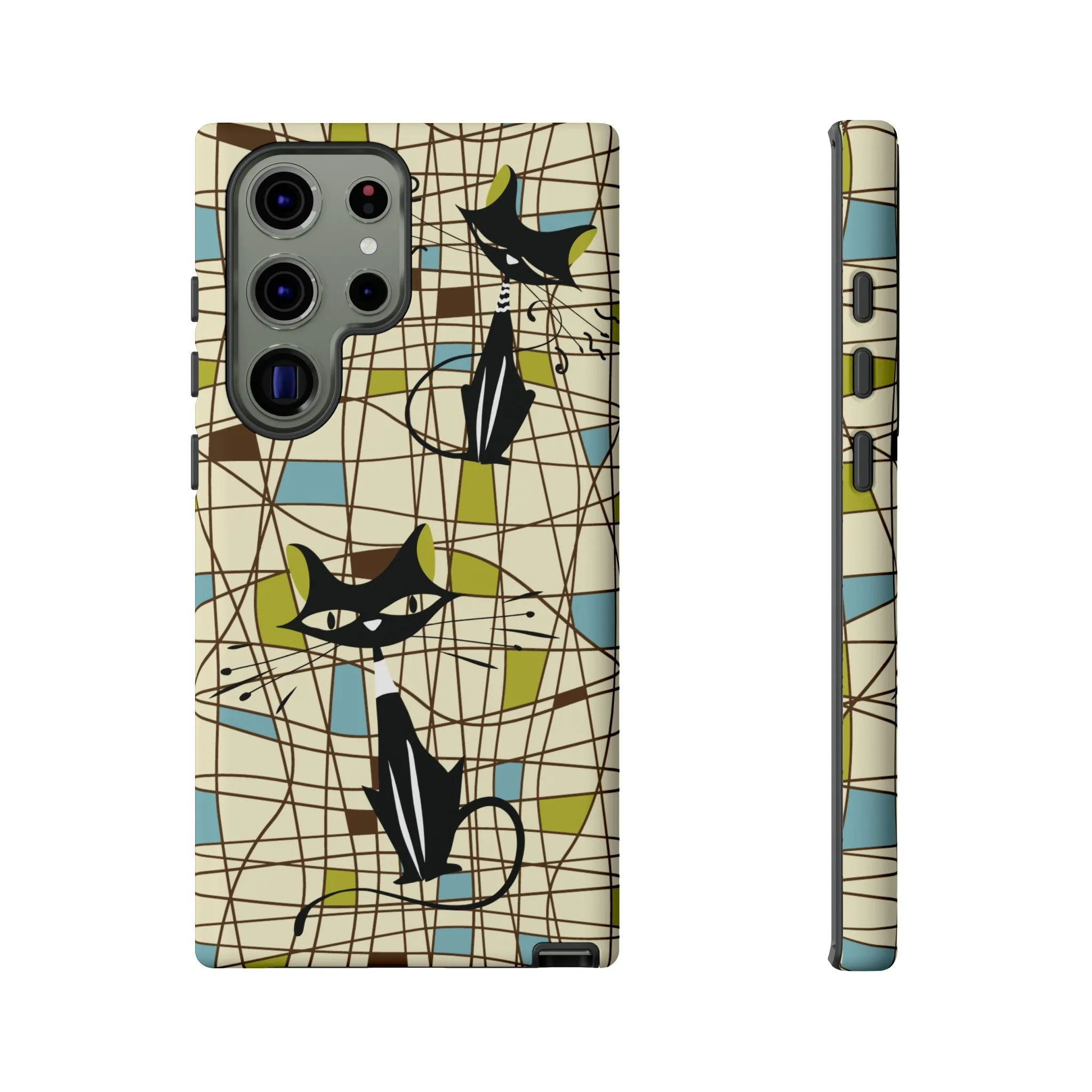 Atomic Cat Mid Century Modern Retro Chic Samsung Galaxy Phone Cases