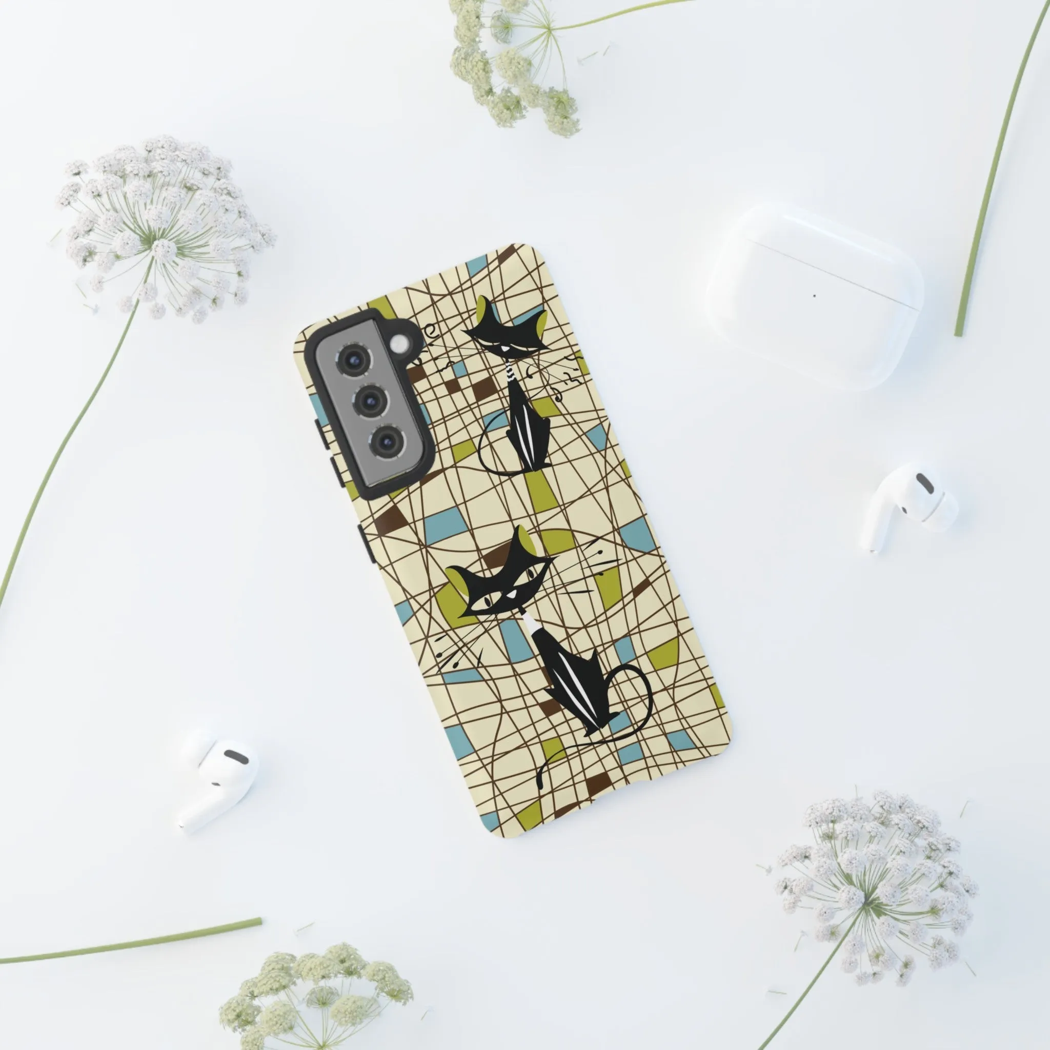 Atomic Cat Mid Century Modern Retro Chic Samsung Galaxy Phone Cases