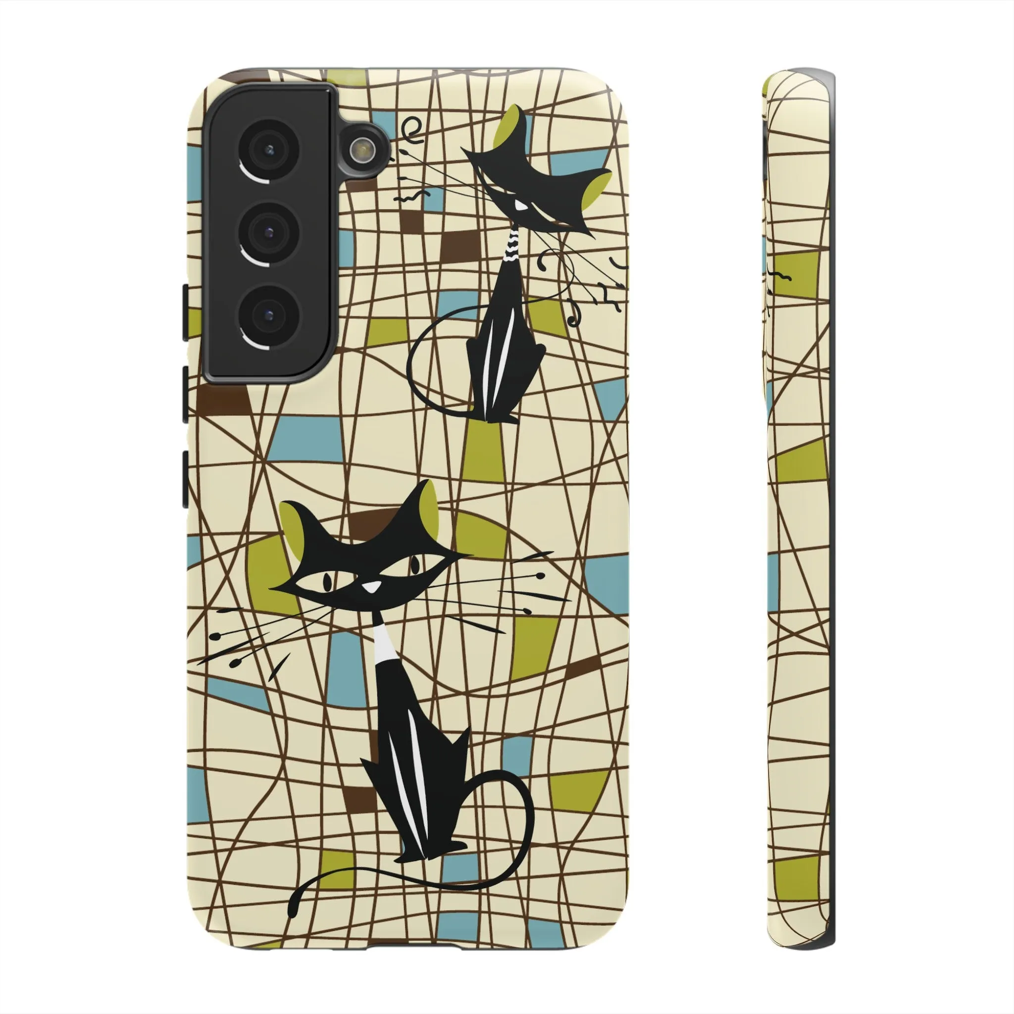 Atomic Cat Mid Century Modern Retro Chic Samsung Galaxy Phone Cases