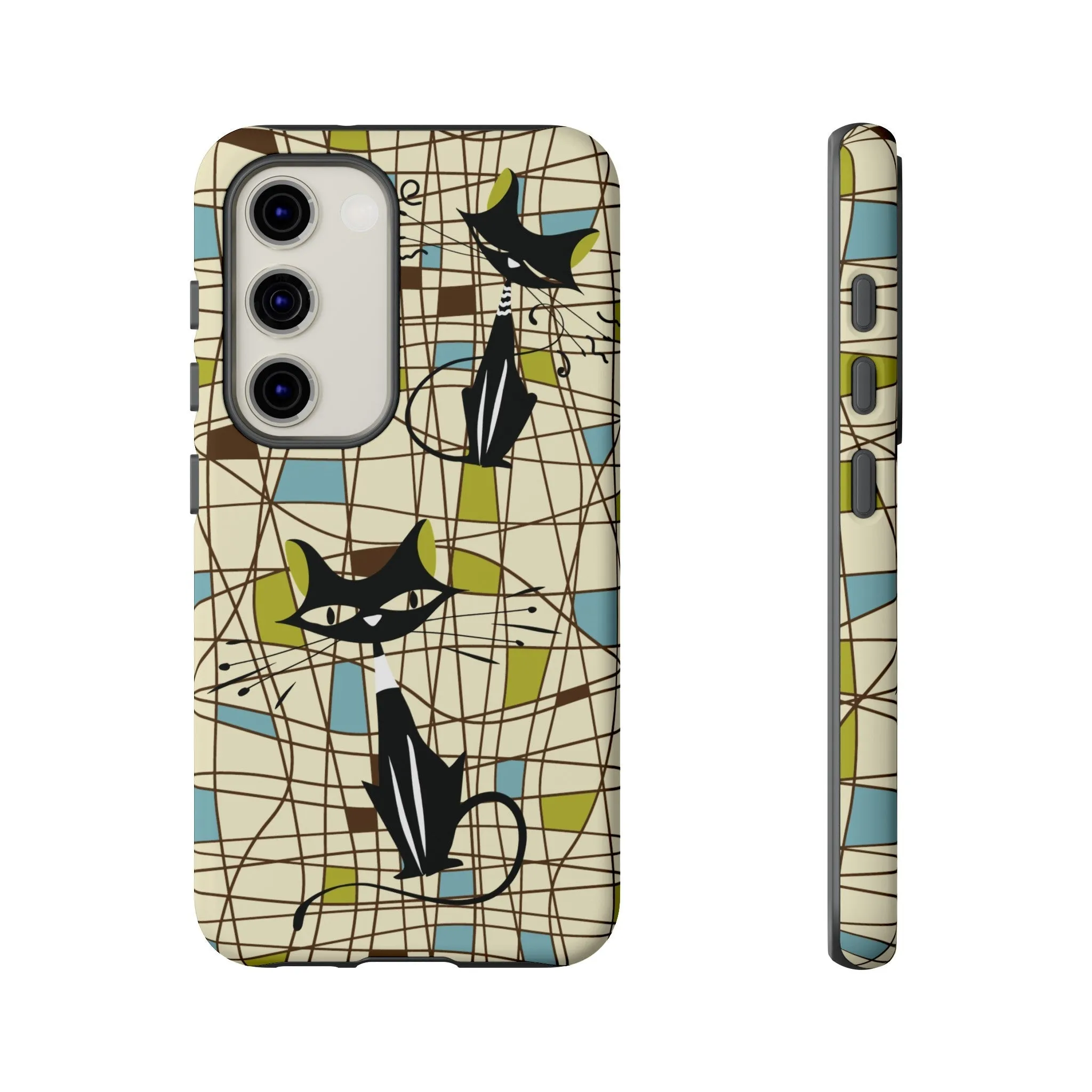 Atomic Cat Mid Century Modern Retro Chic Samsung Galaxy Phone Cases