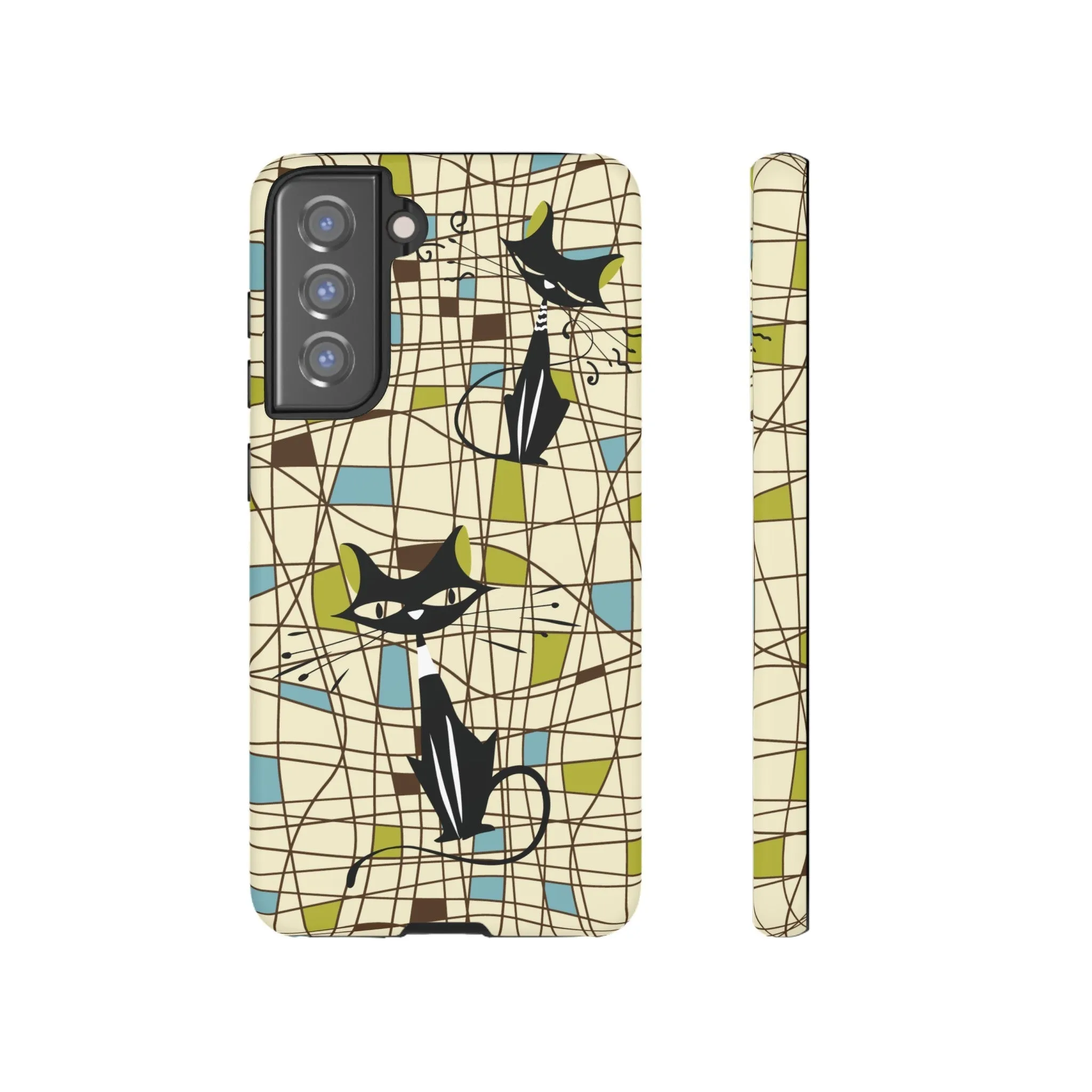 Atomic Cat Mid Century Modern Retro Chic Samsung Galaxy Phone Cases