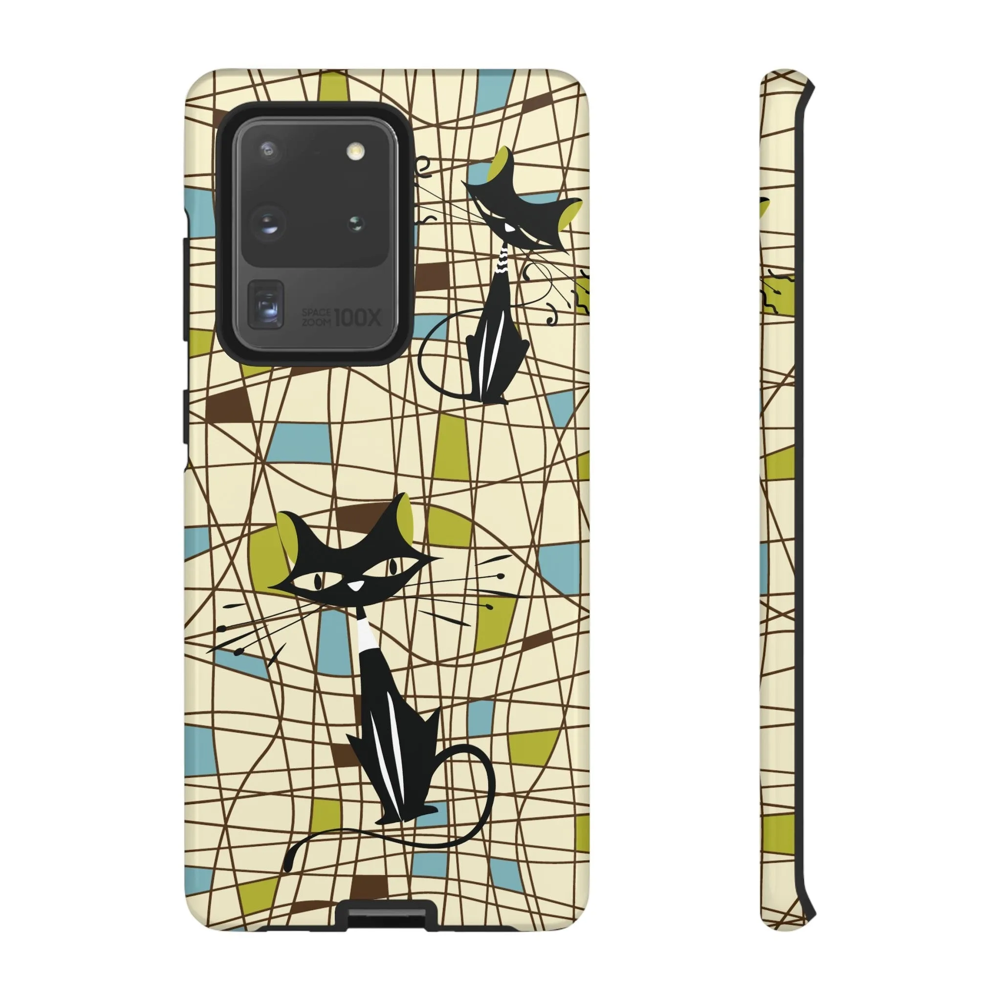 Atomic Cat Mid Century Modern Retro Chic Samsung Galaxy Phone Cases