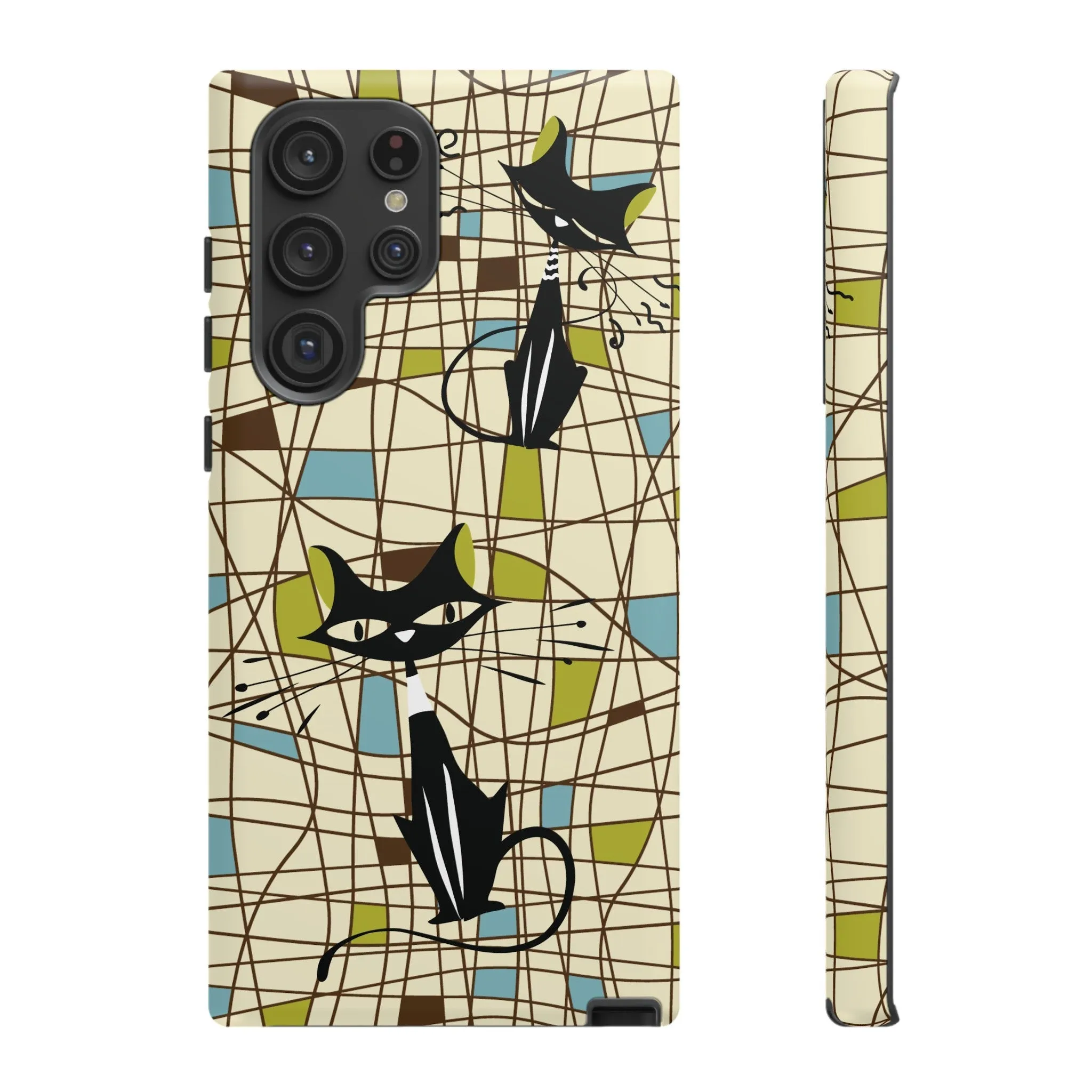Atomic Cat Mid Century Modern Retro Chic Samsung Galaxy Phone Cases