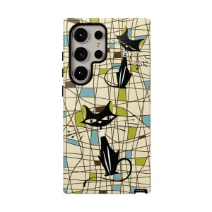 Atomic Cat Mid Century Modern Retro Chic Samsung Galaxy Phone Cases