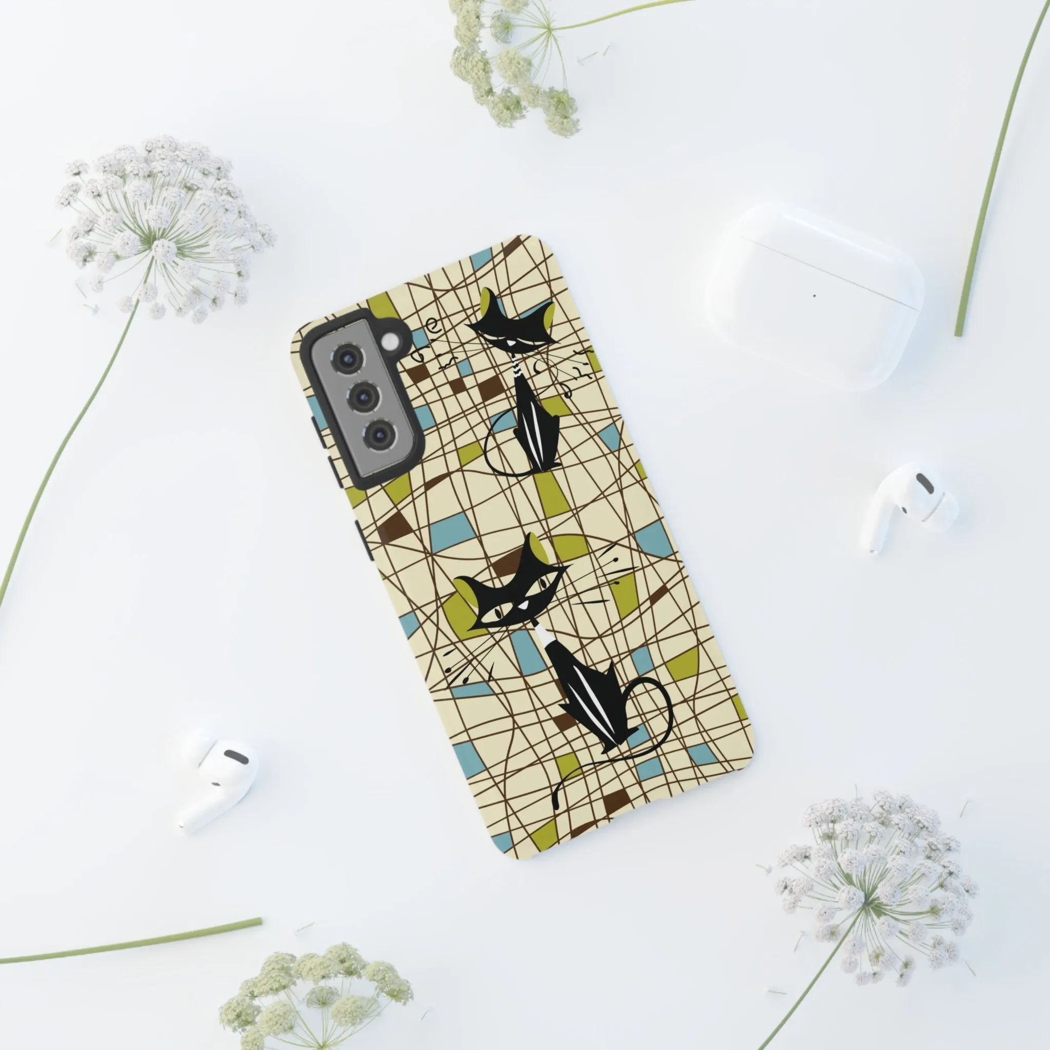 Atomic Cat Mid Century Modern Retro Chic Samsung Galaxy Phone Cases