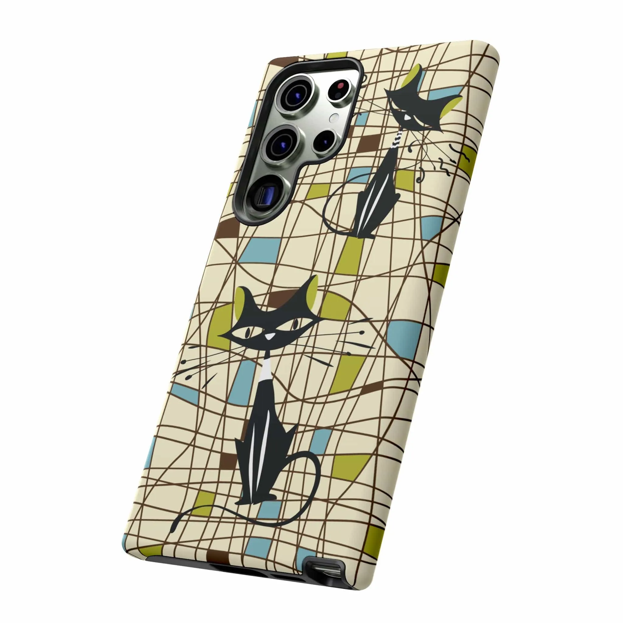 Atomic Cat Mid Century Modern Retro Chic Samsung Galaxy Phone Cases