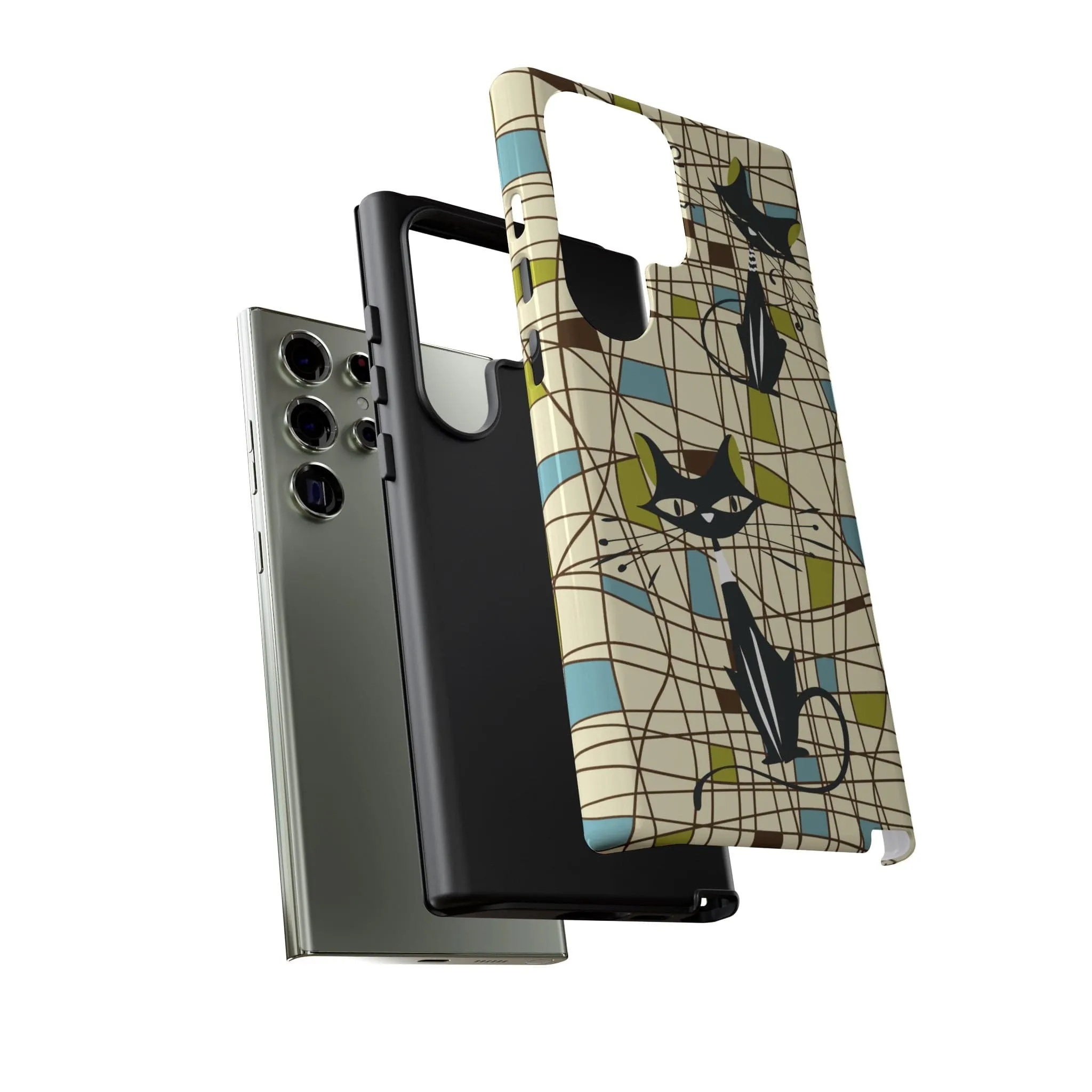 Atomic Cat Mid Century Modern Retro Chic Samsung Galaxy Phone Cases