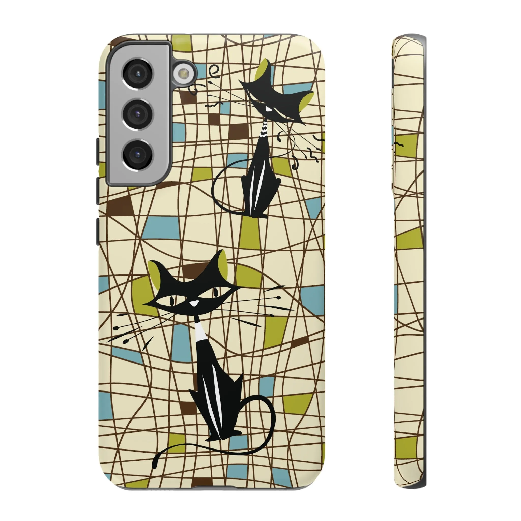 Atomic Cat Mid Century Modern Retro Chic Samsung Galaxy Phone Cases