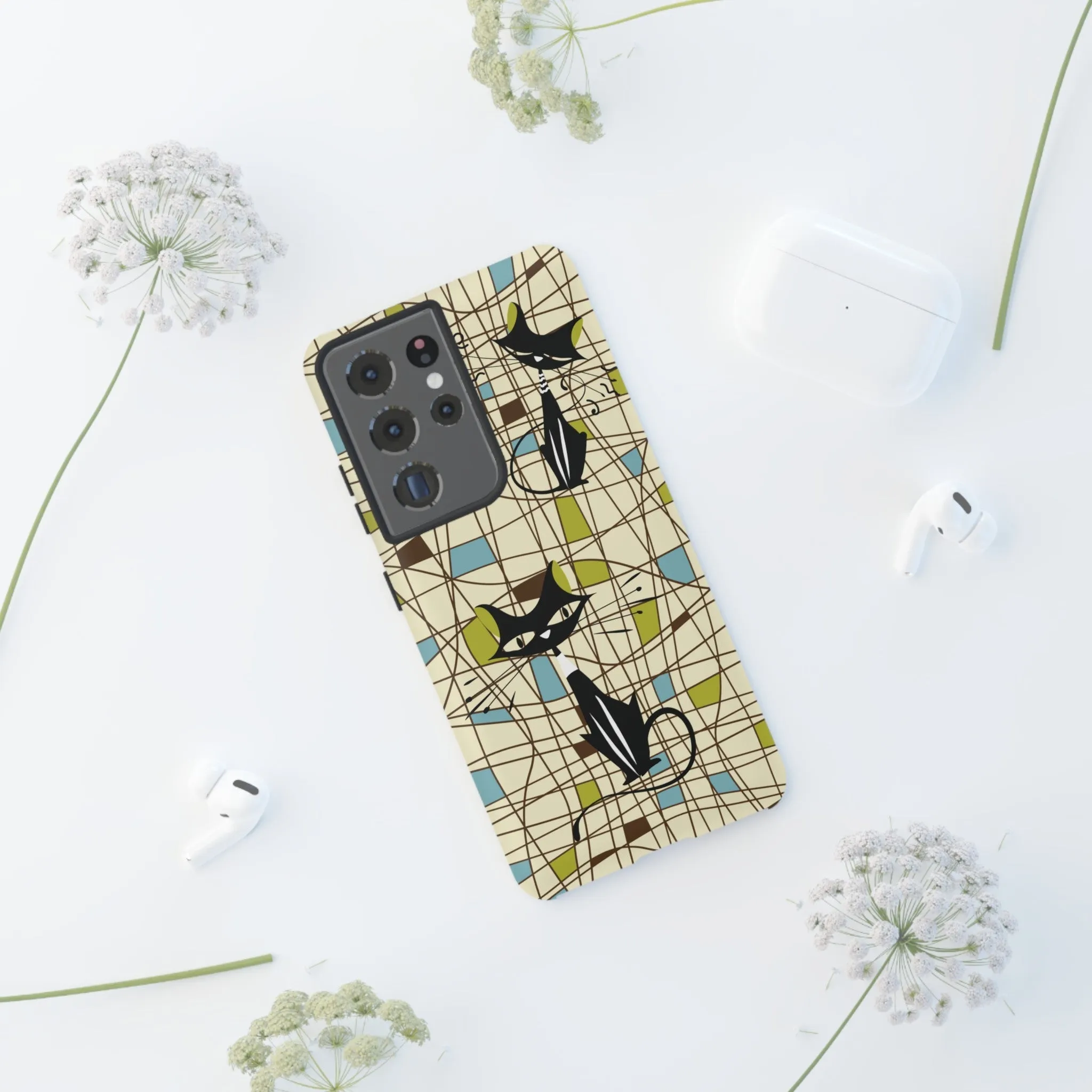 Atomic Cat Mid Century Modern Retro Chic Samsung Galaxy Phone Cases