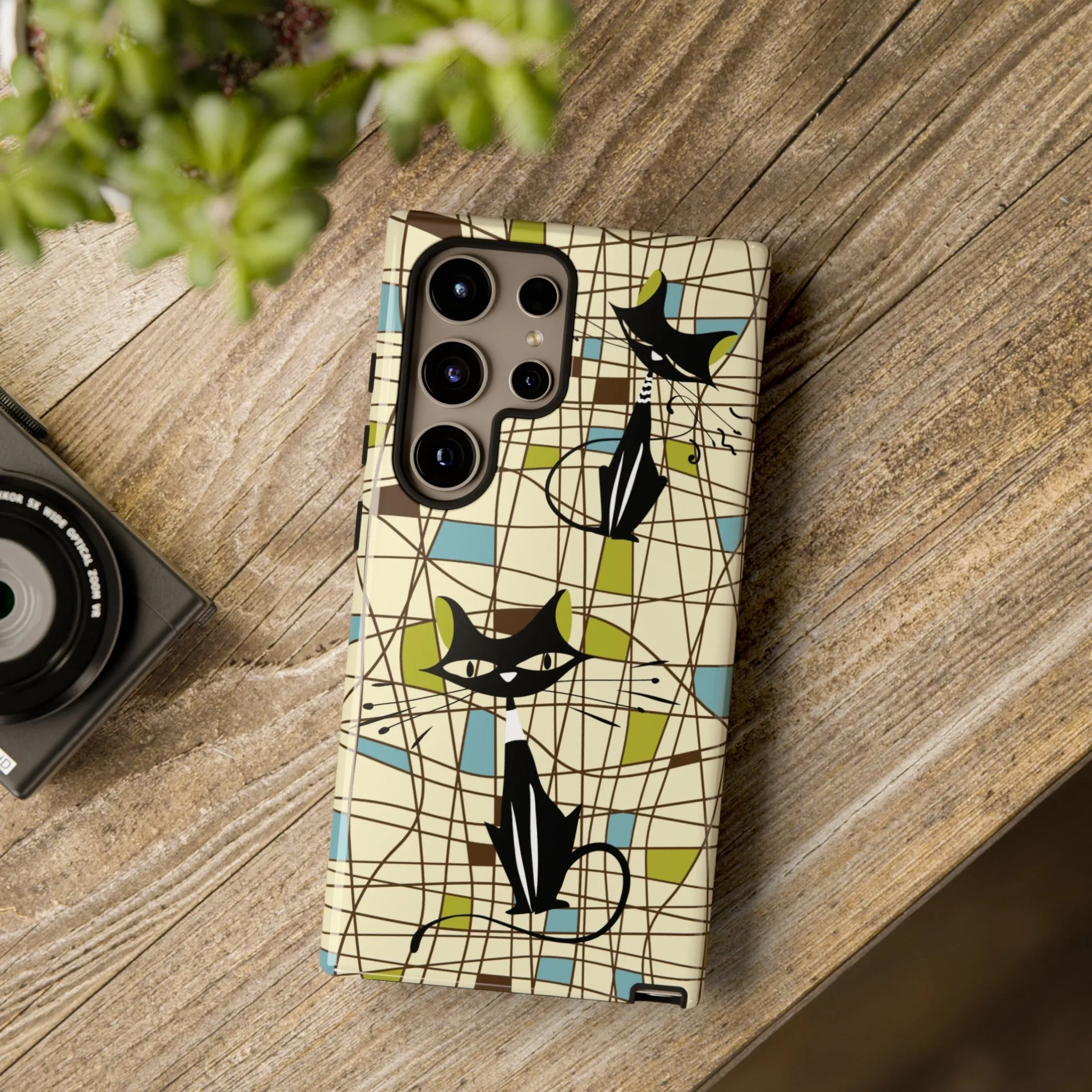 Atomic Cat Mid Century Modern Retro Chic Samsung Galaxy Phone Cases
