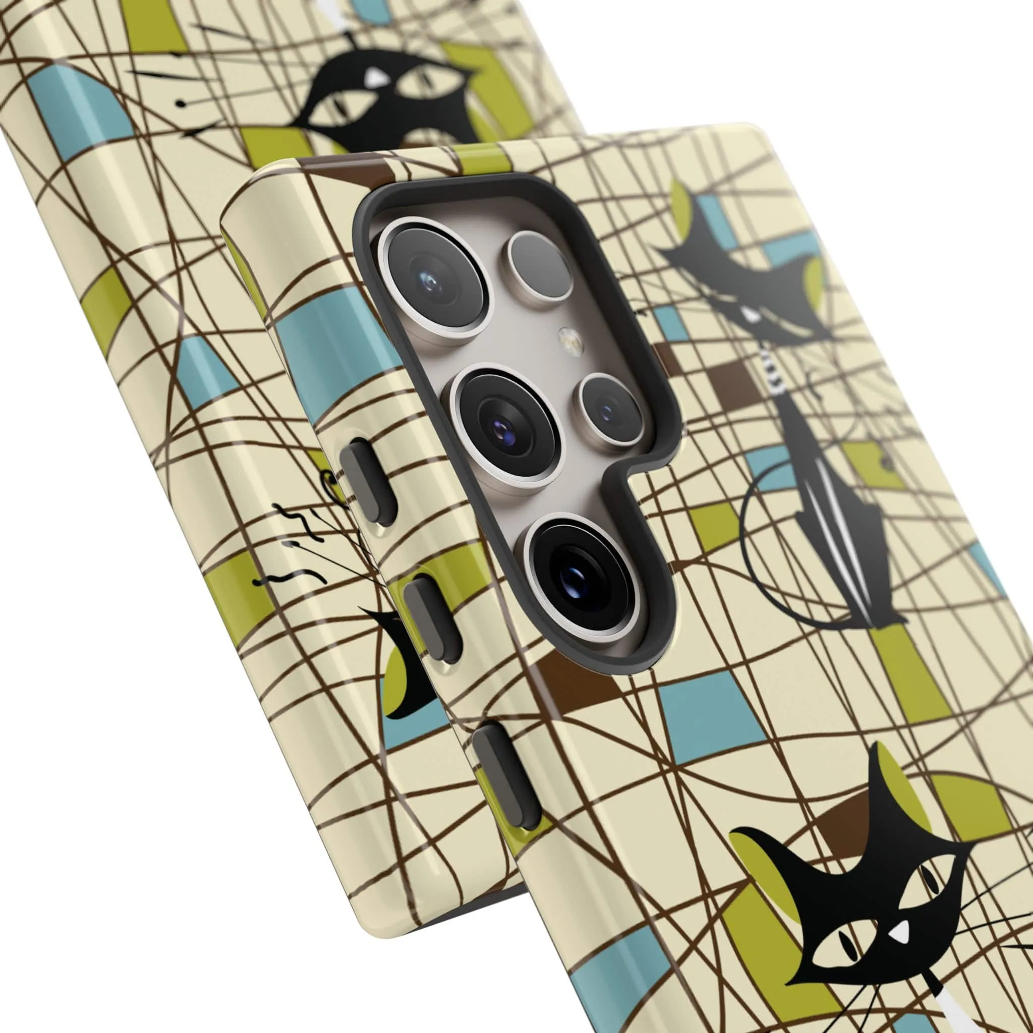 Atomic Cat Mid Century Modern Retro Chic Samsung Galaxy Phone Cases