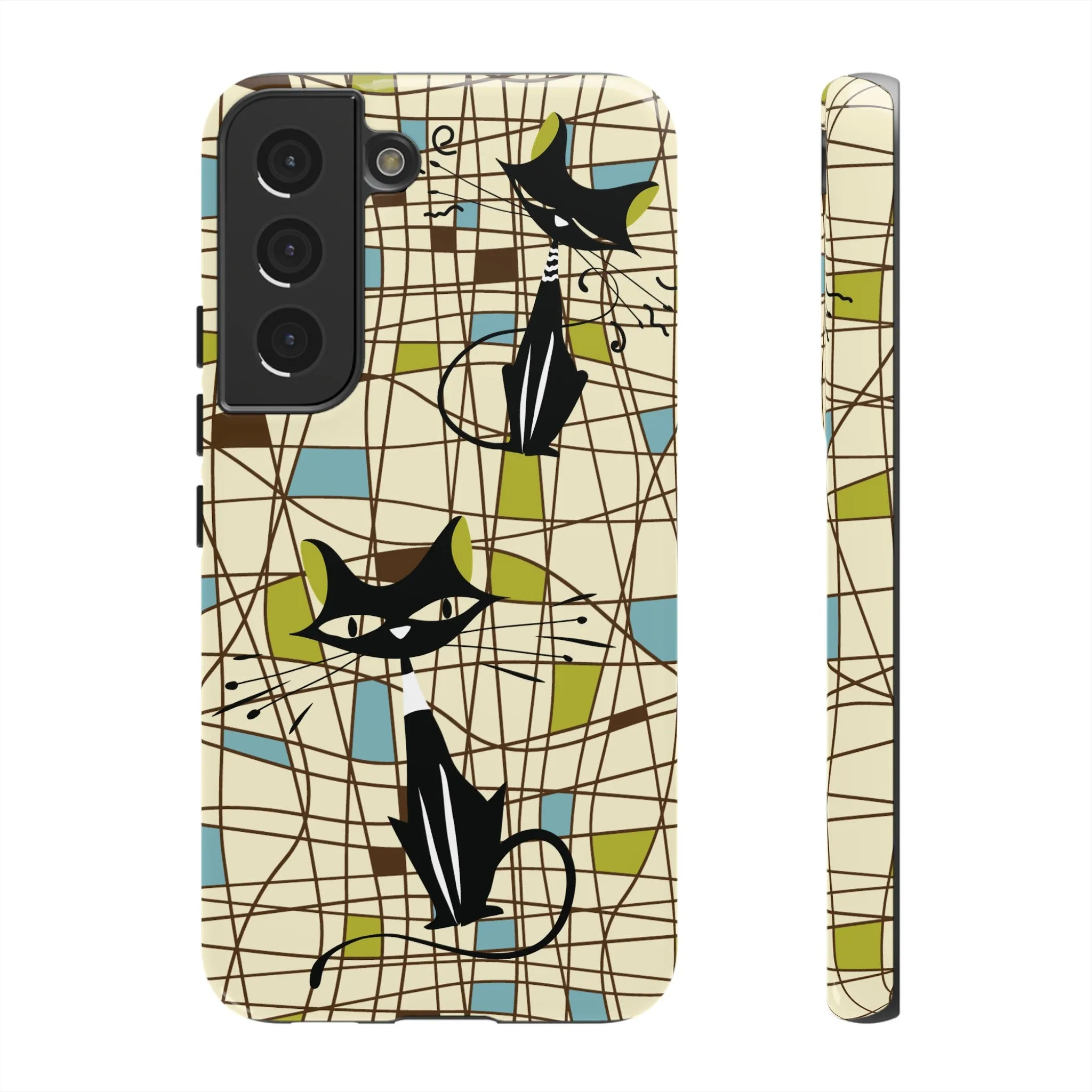 Atomic Cat Mid Century Modern Retro Chic Samsung Galaxy Phone Cases
