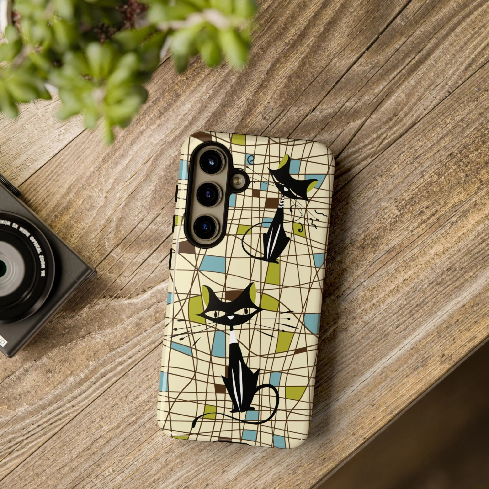Atomic Cat Mid Century Modern Retro Chic Samsung Galaxy Phone Cases