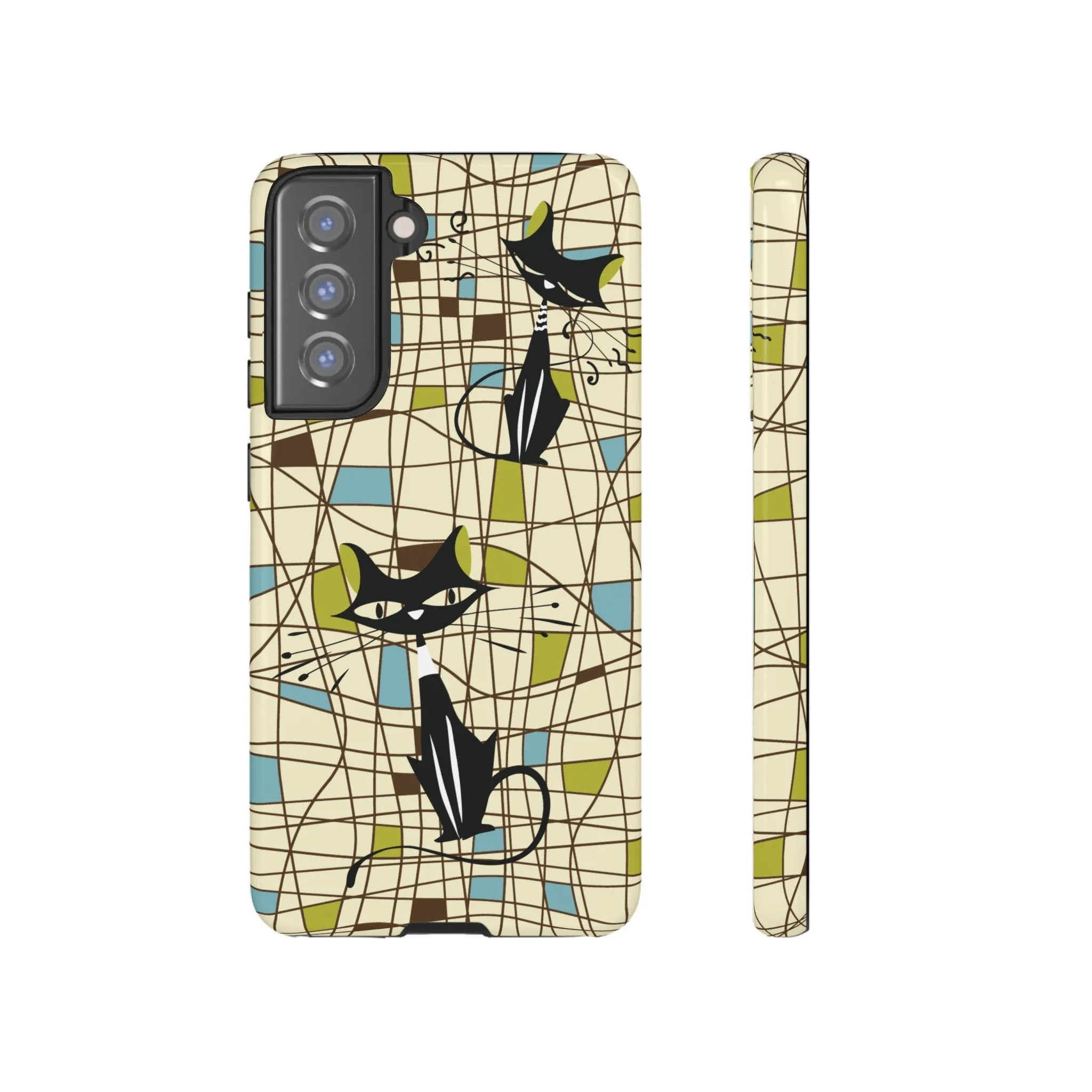 Atomic Cat Mid Century Modern Retro Chic Samsung Galaxy Phone Cases