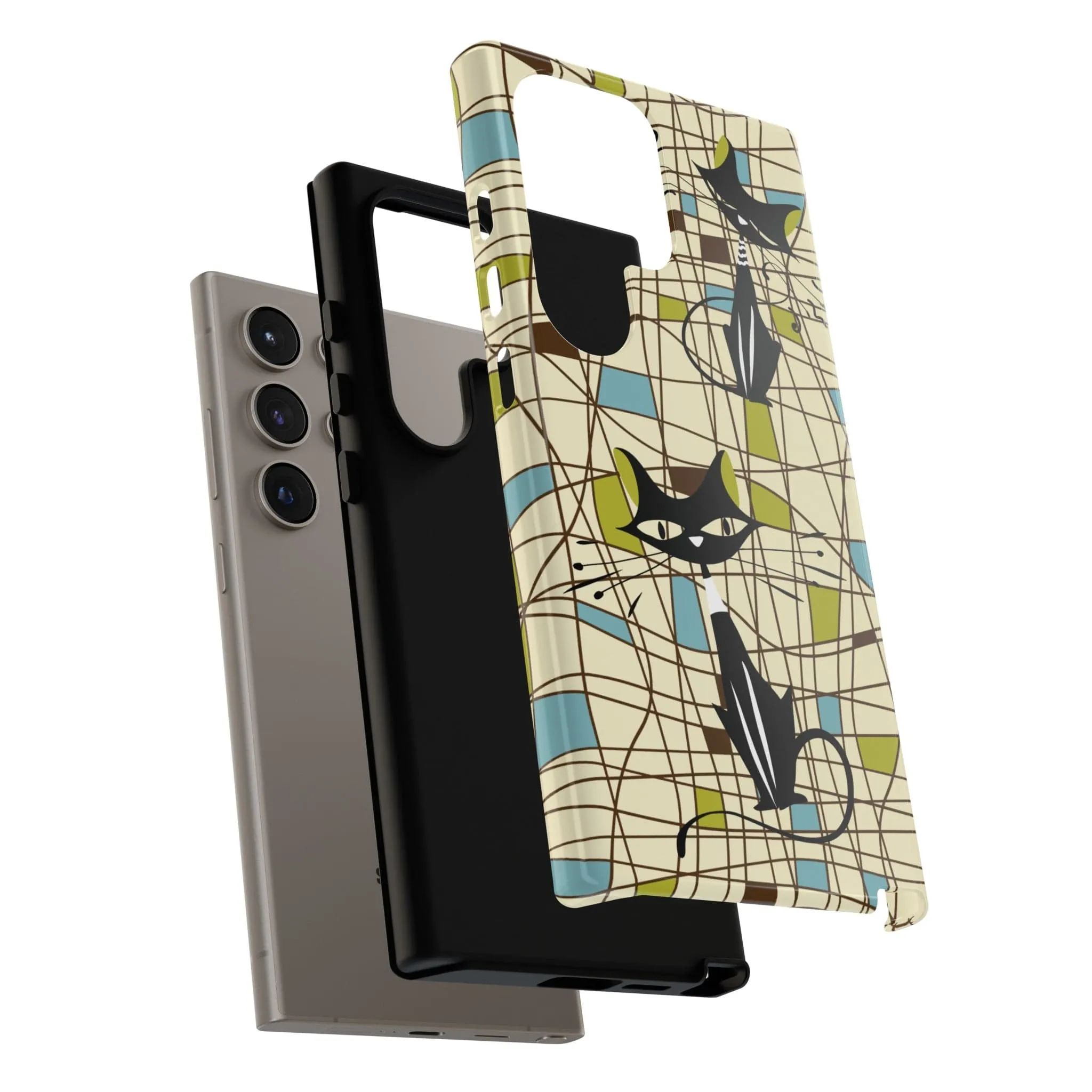 Atomic Cat Mid Century Modern Retro Chic Samsung Galaxy Phone Cases