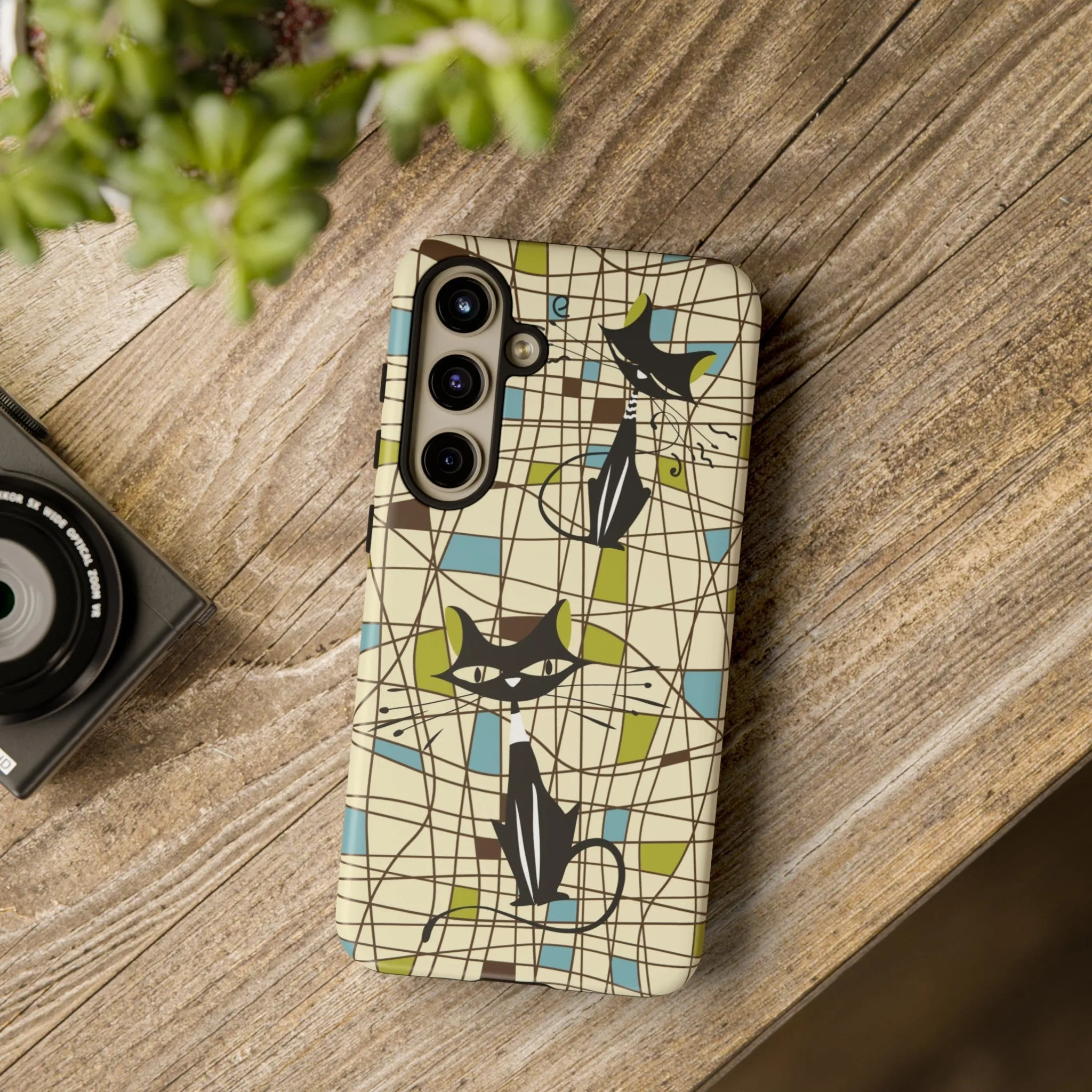 Atomic Cat Mid Century Modern Retro Chic Samsung Galaxy Phone Cases