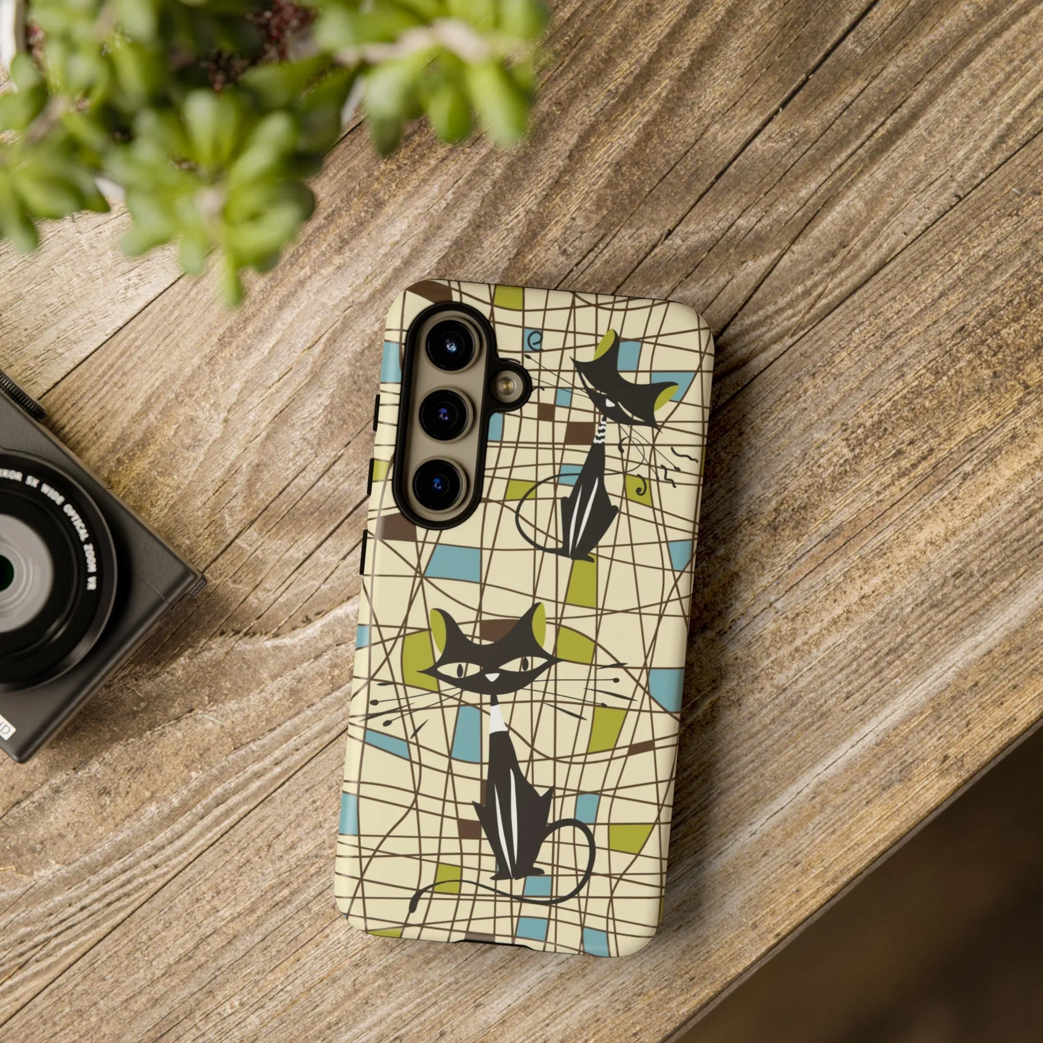 Atomic Cat Mid Century Modern Retro Chic Samsung Galaxy Phone Cases