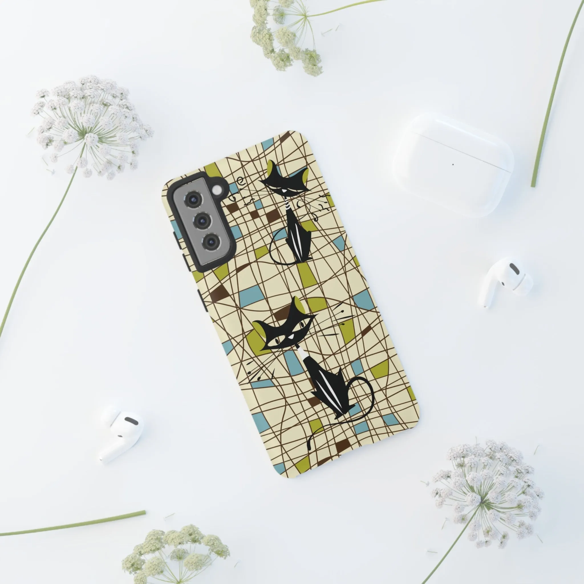 Atomic Cat Mid Century Modern Retro Chic Samsung Galaxy Phone Cases