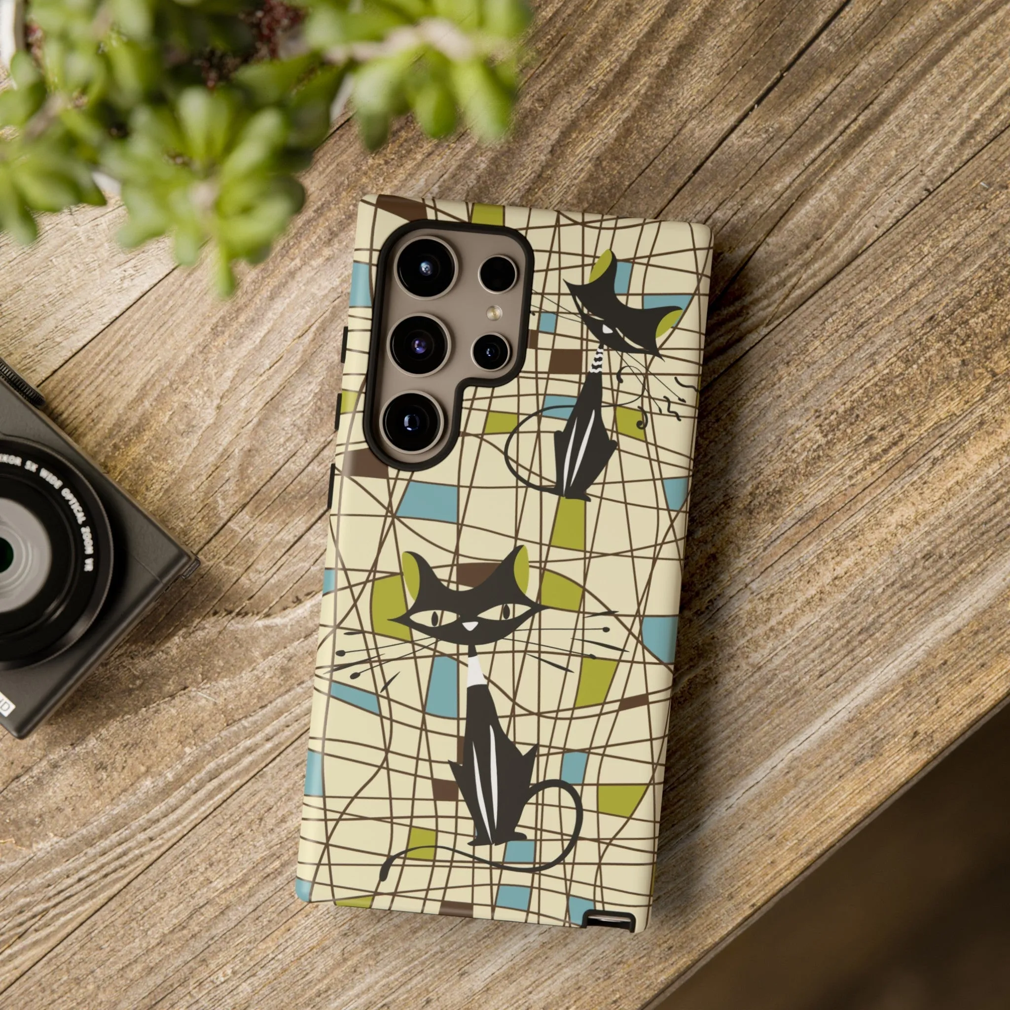 Atomic Cat Mid Century Modern Retro Chic Samsung Galaxy Phone Cases