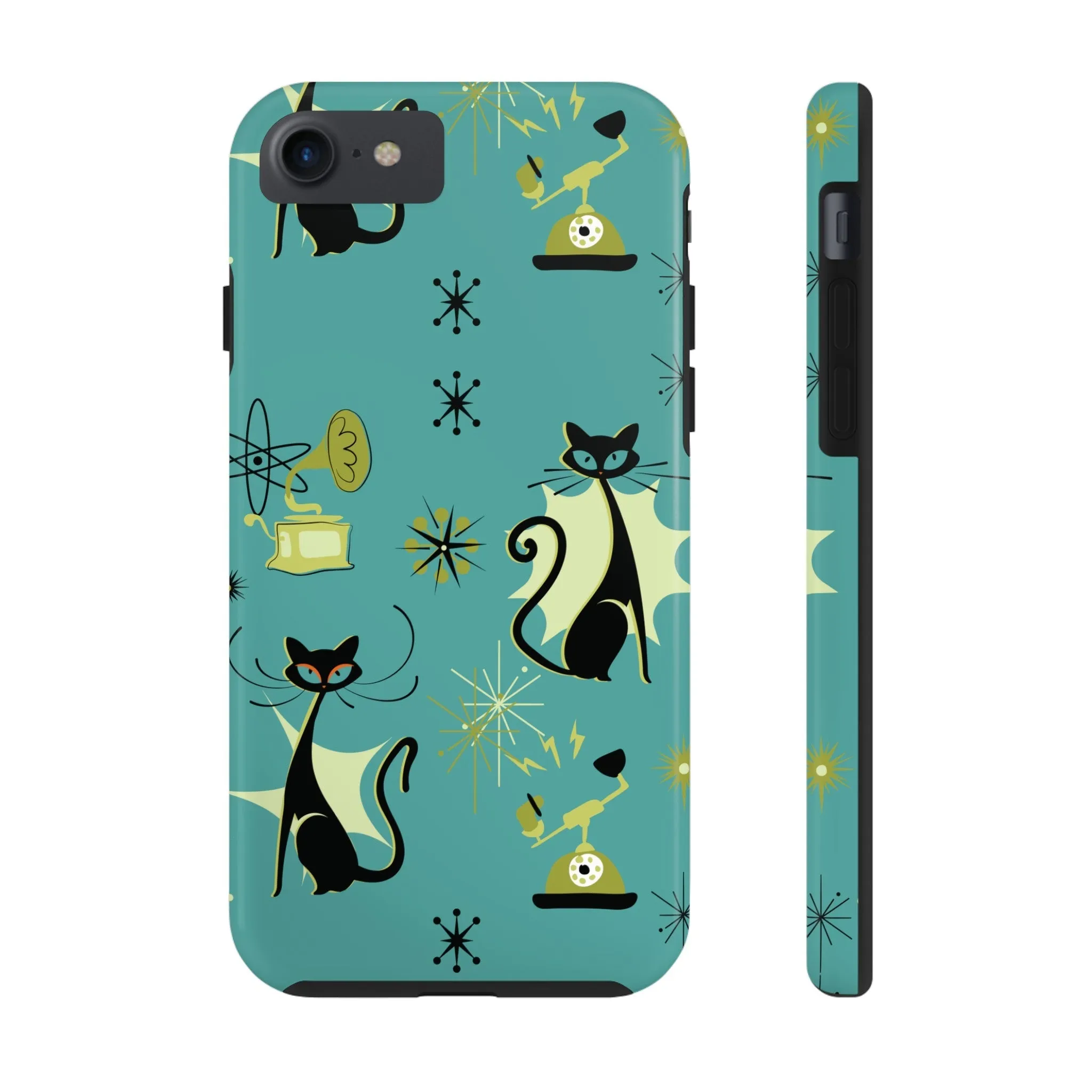 Atomic Cat Mid Century Modern Retro Vintage Gramophone iPhone Case