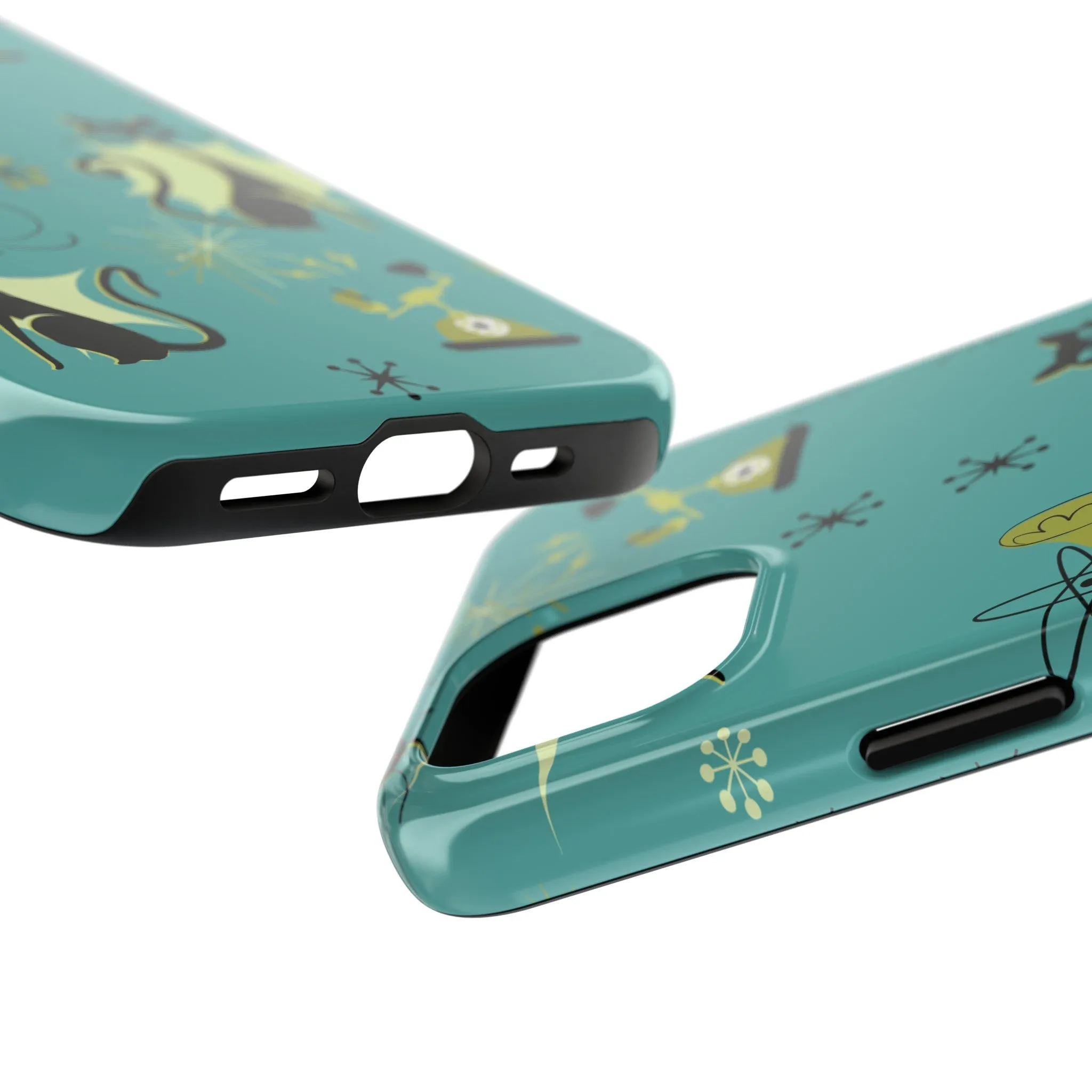 Atomic Cat Mid Century Modern Retro Vintage Gramophone iPhone Case