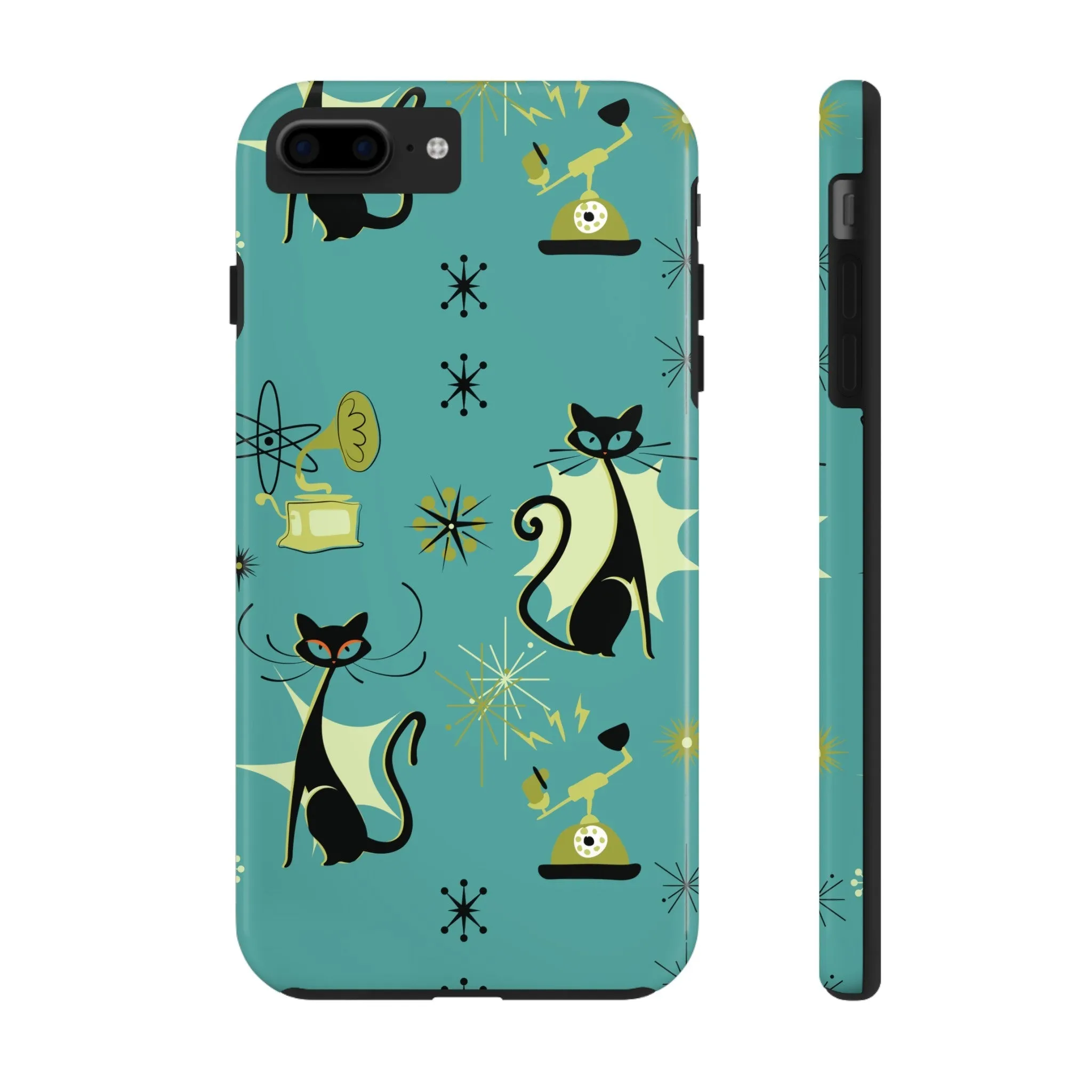 Atomic Cat Mid Century Modern Retro Vintage Gramophone iPhone Case