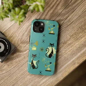 Atomic Cat Mid Century Modern Retro Vintage Gramophone iPhone Case