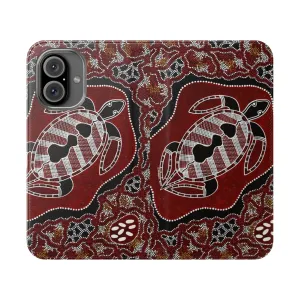 Authentic Aboriginal-Inspired Turtle Dreaming Flip Cover Phone Case