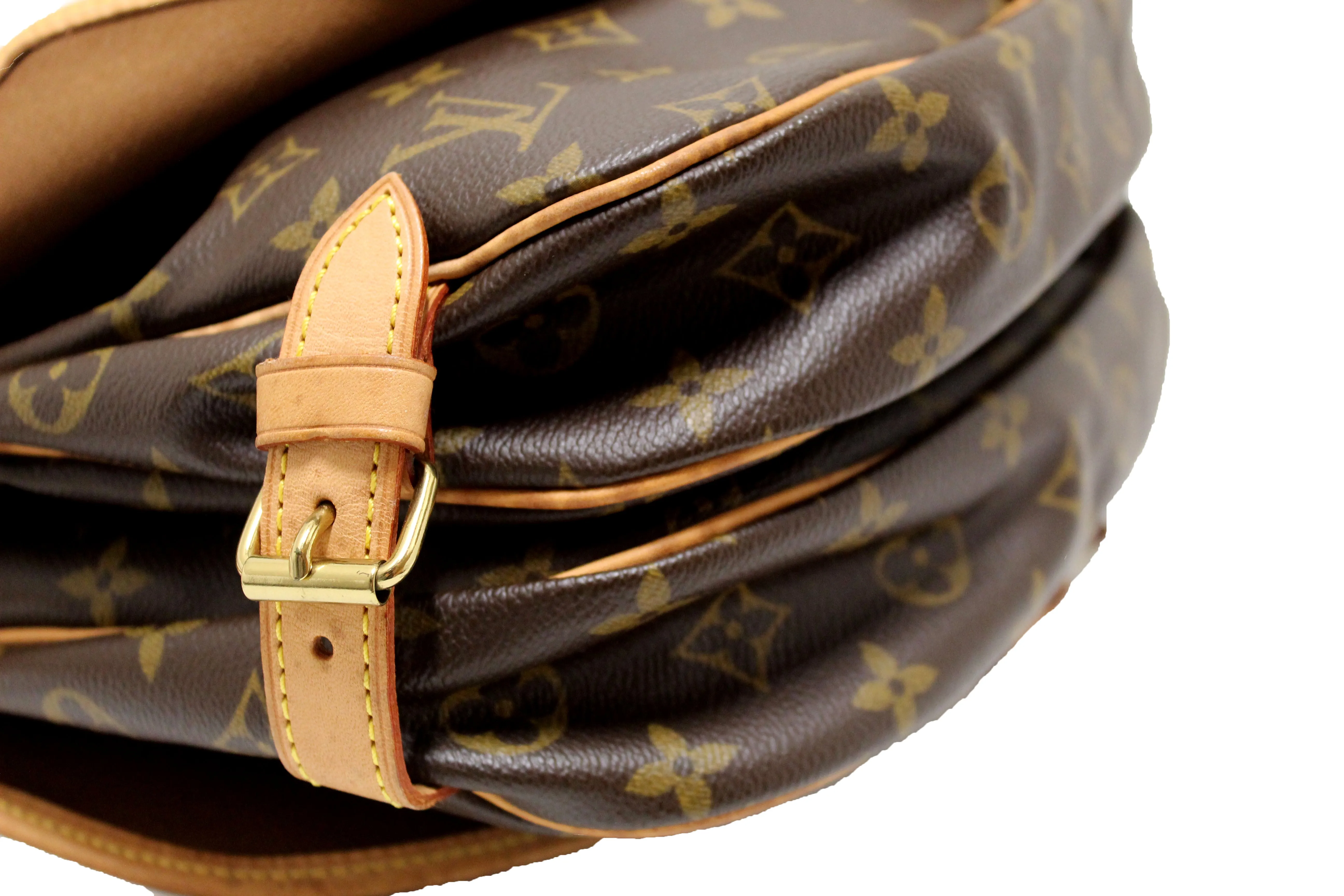 Authentic Louis Vuitton Classic Monogram Canvas Saumur 30 Messenger Bag